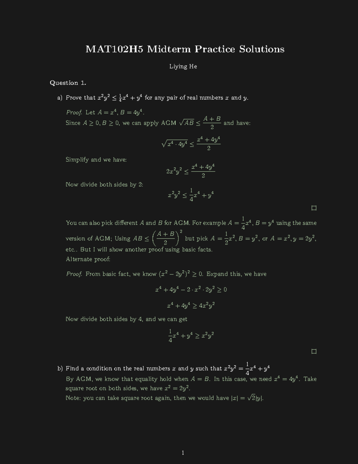 23W MAT102H5 Midterm Practice Solutions and Detailed Explanations - Studocu