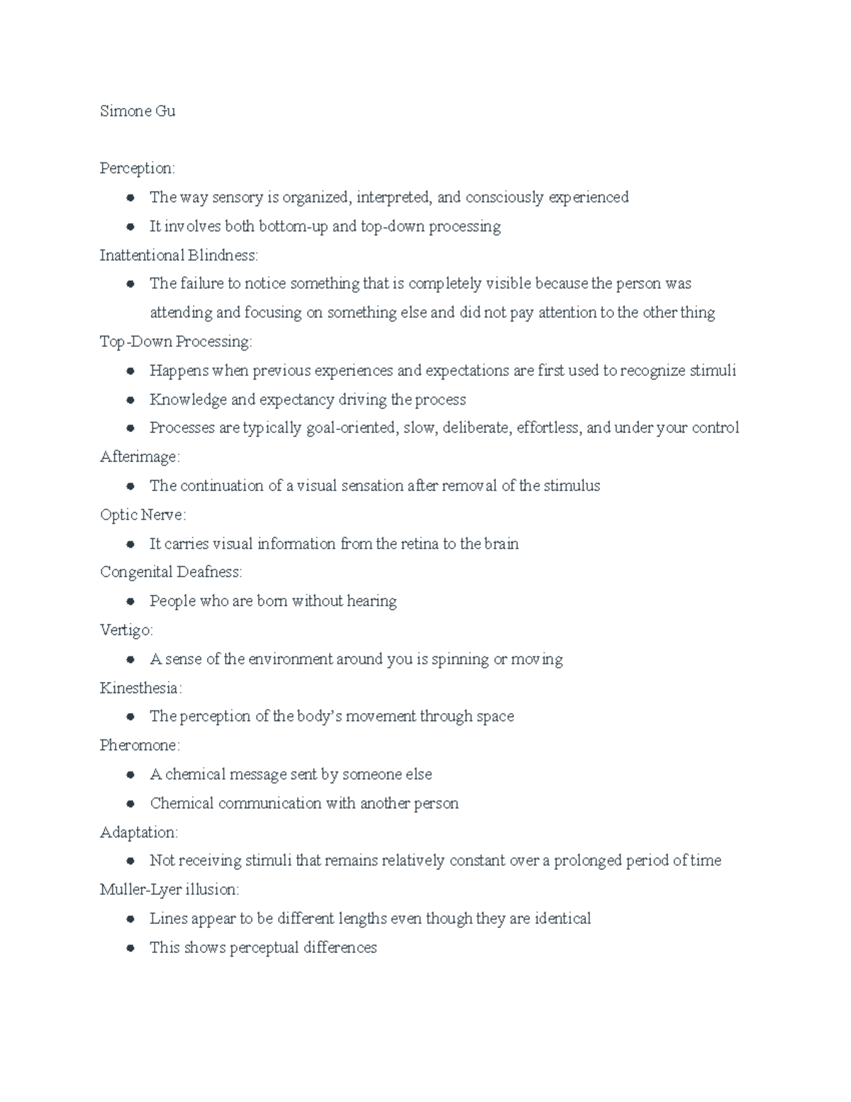 Chapter 5: Perception Concepts and Key Terms Extra Credit - Studocu