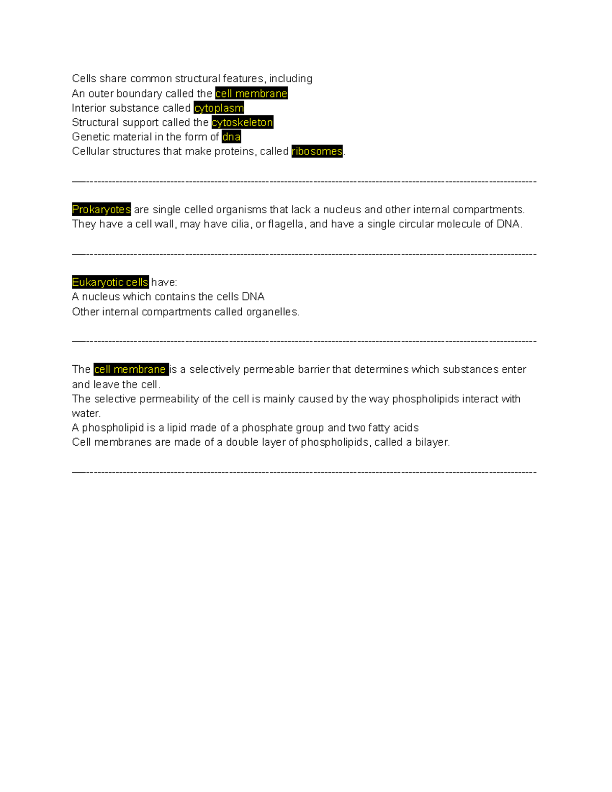 Biology 101: Cell Structure and Function Overview - Studocu