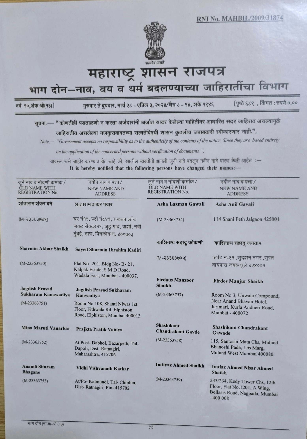 RNI No. Changes in Name and Registration Details - DOC-20250430-WA0019 ...