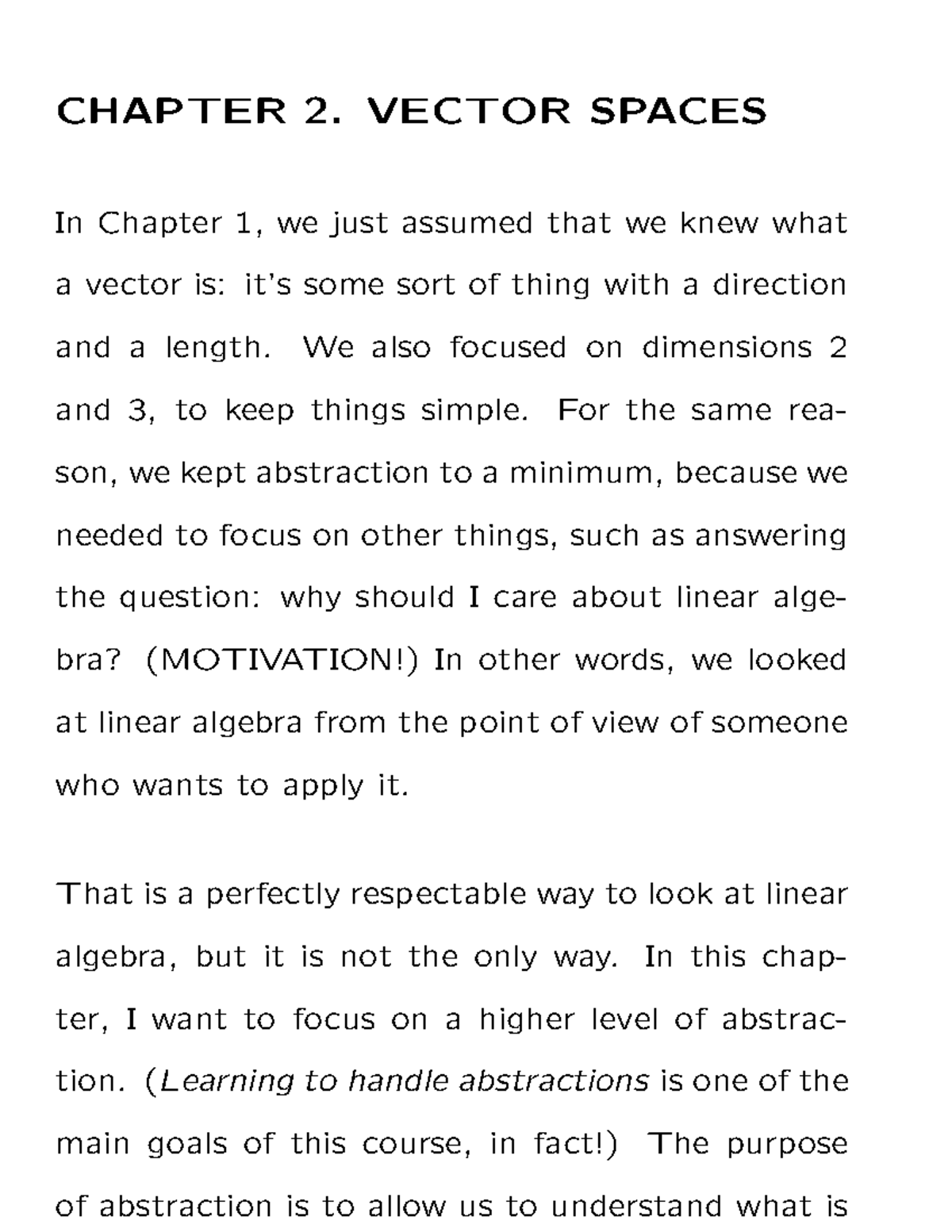 MA2101 Chapter 2: Understanding Vector Spaces and Their Properties ...