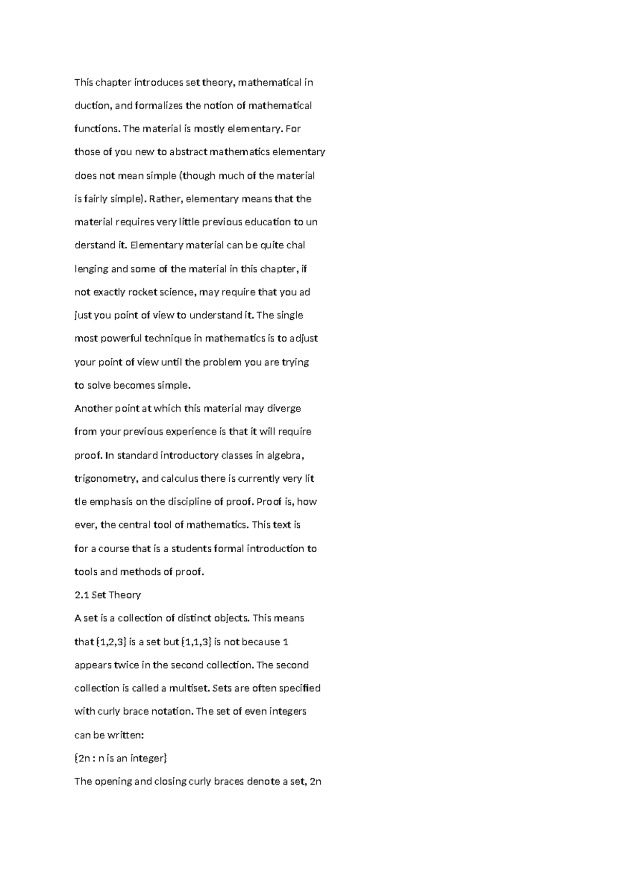Set Theory and Mathematical Functions: An Introductory Chapter - Studocu