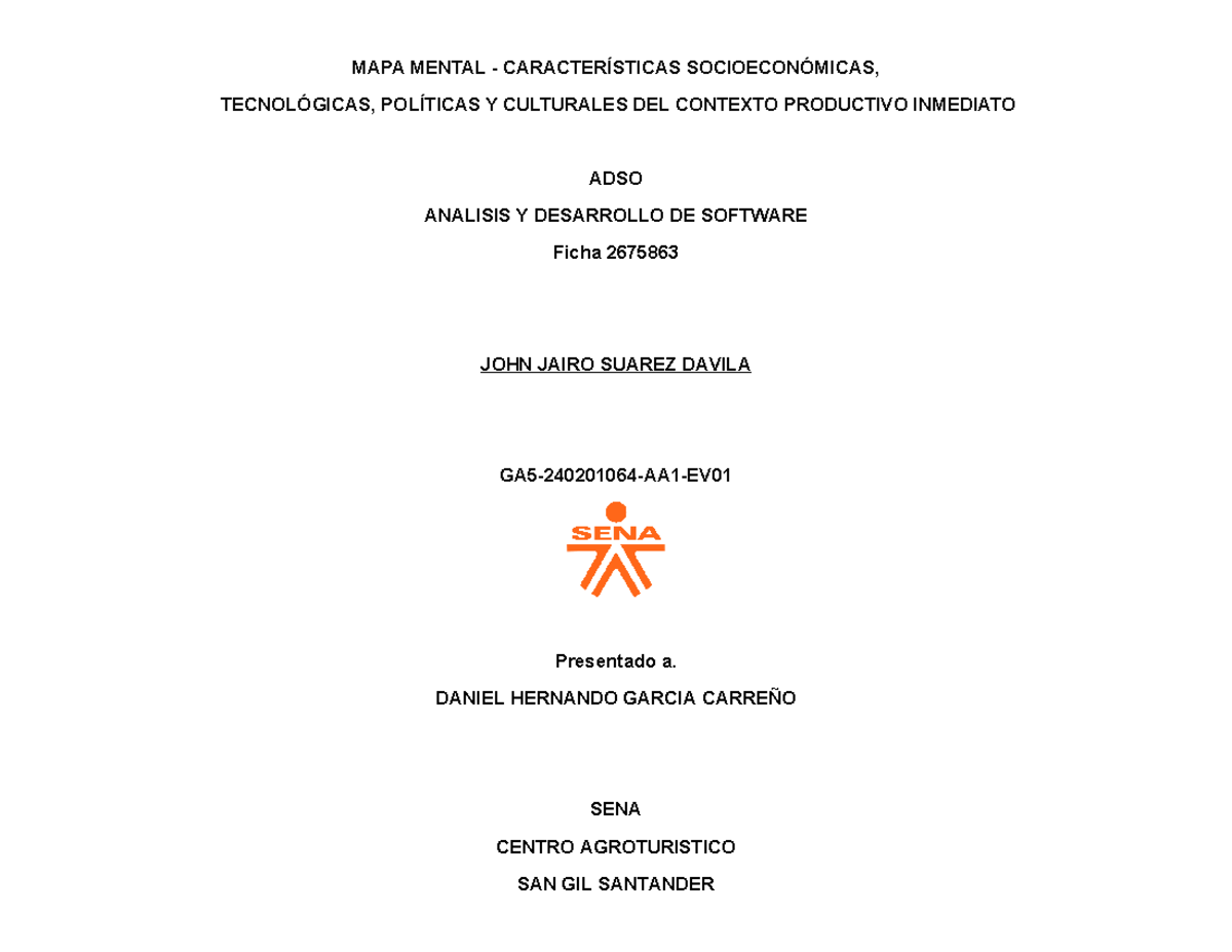 GA5-2402010 64-AA1-EV01 Mapa Mental: Análisis Socioeconómico y Tecnológico - Document Preview
