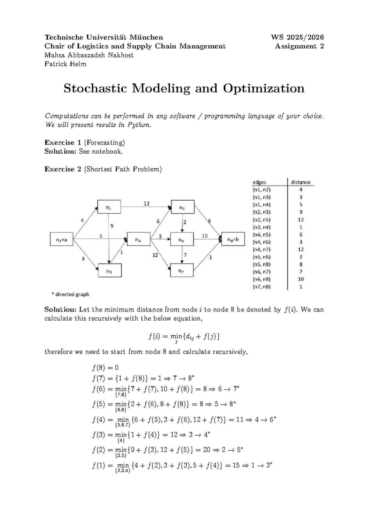 WS Assignment 2: Stochastic Modeling & Optimization Solutions - Studocu