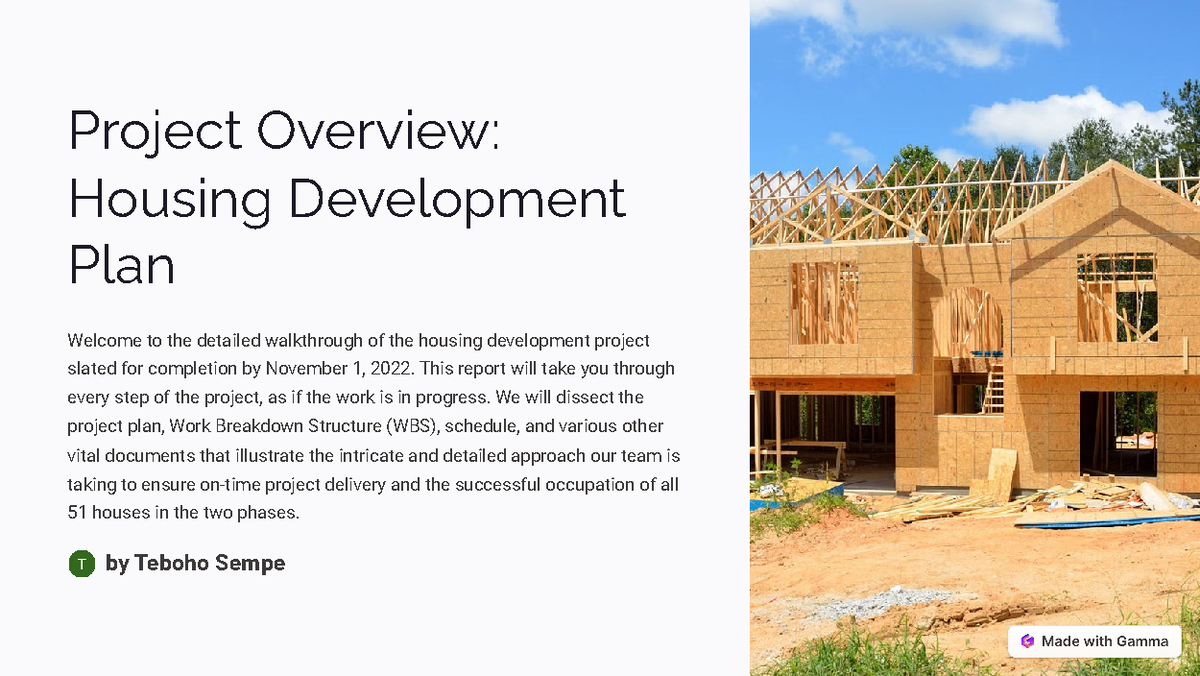 Housing Development Project Overview and Planning (2022) - Studocu