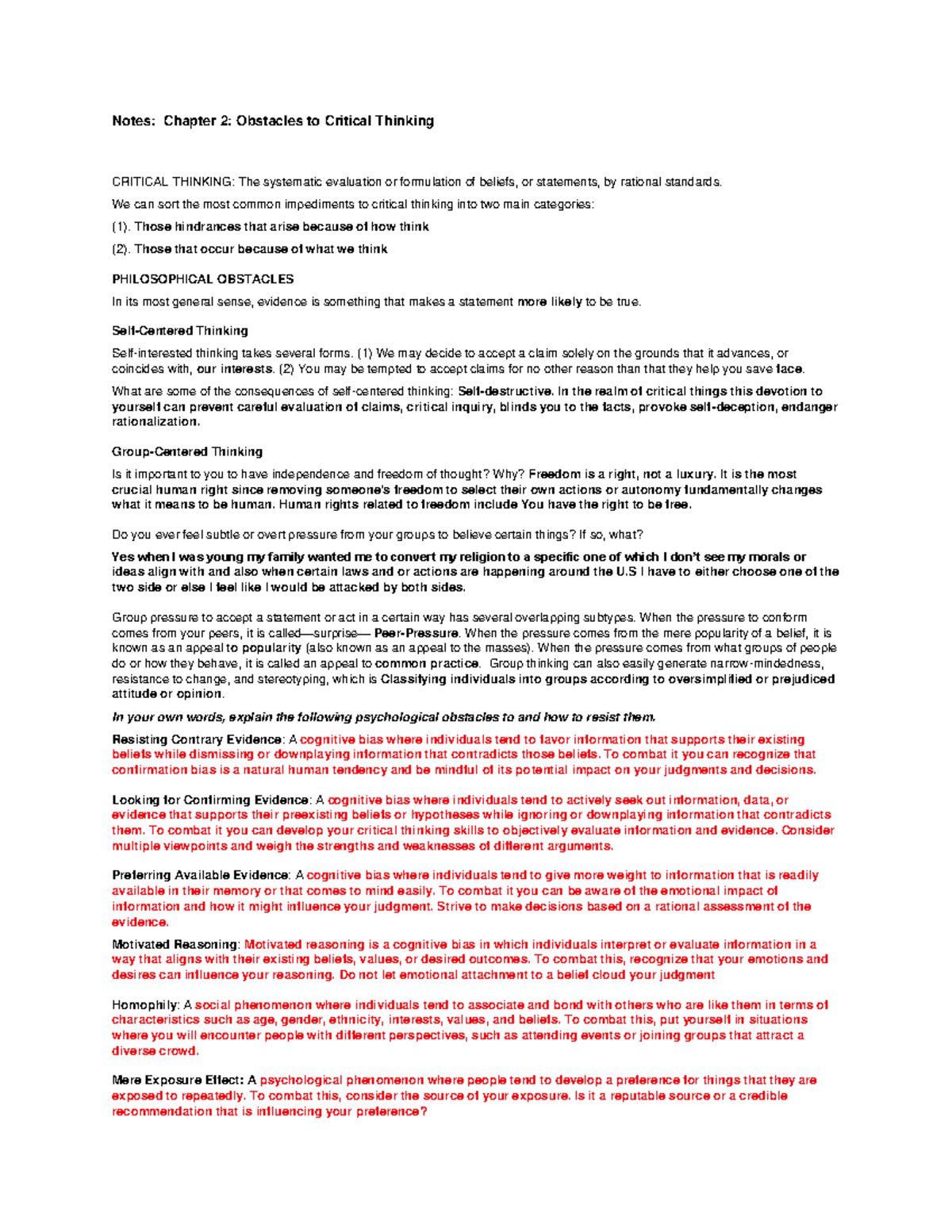Chapter 2: Exploring Obstacles to Critical Thinking – Key Insights ...