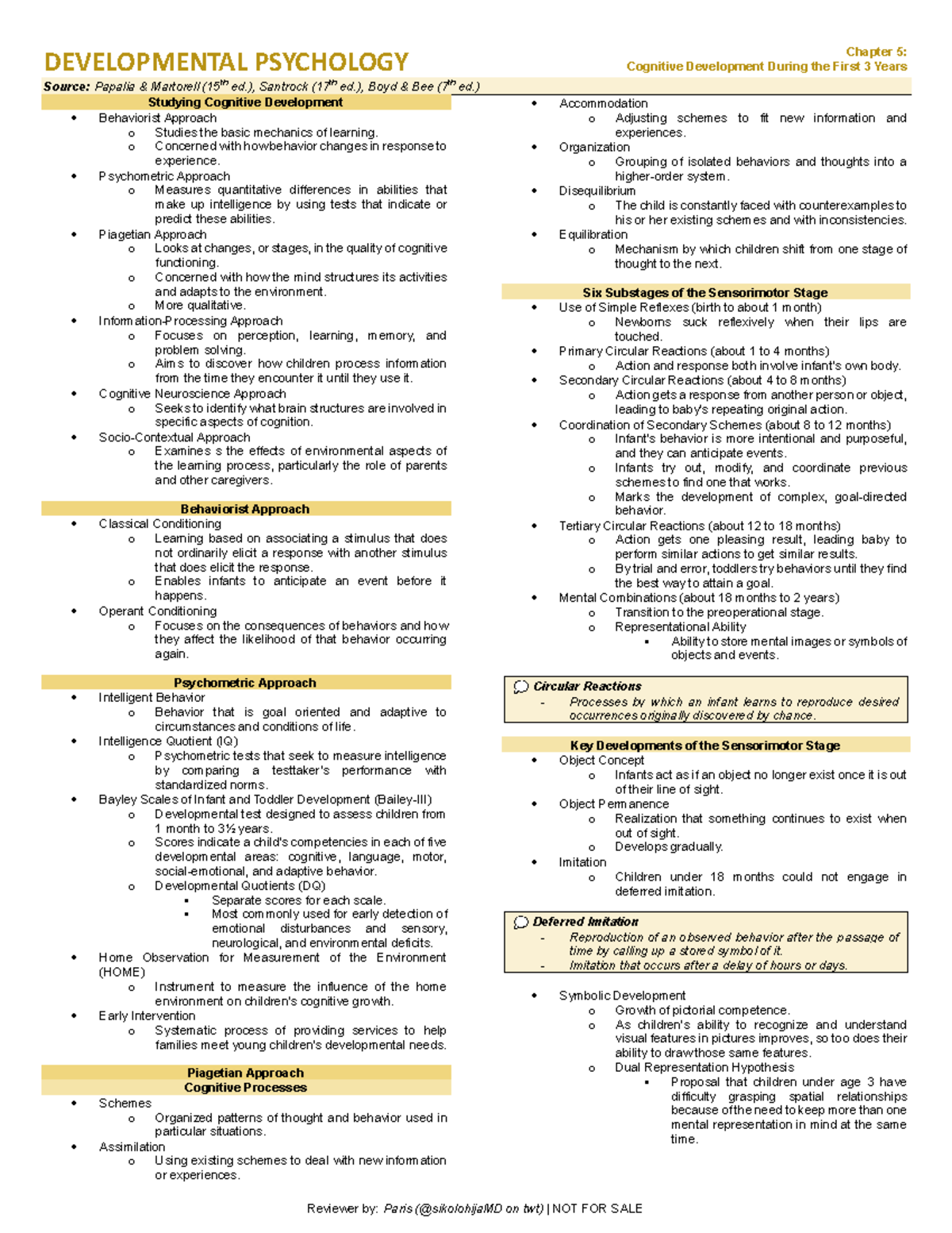 DevPsych 250220: Cognitive Development in Early Years - Chapter 5 - Studocu