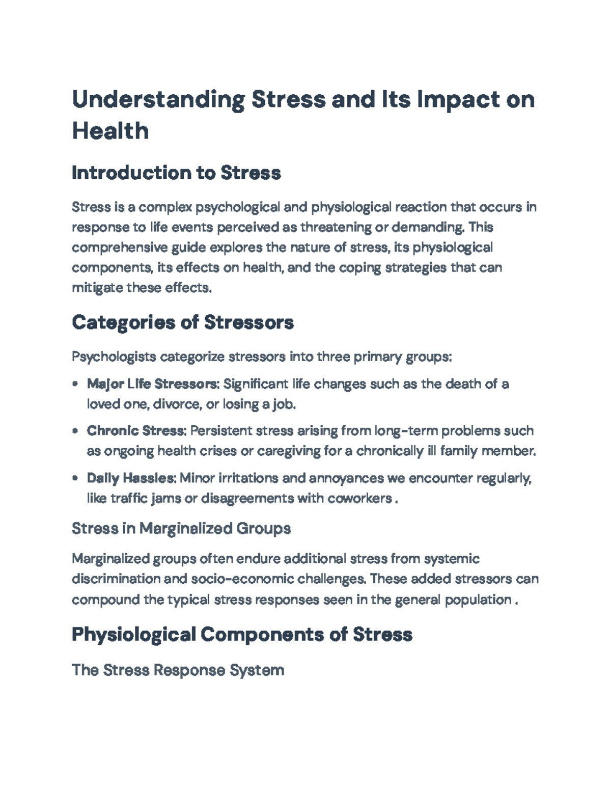 Understanding Stress: Health Impacts and Coping Strategies Guide ...