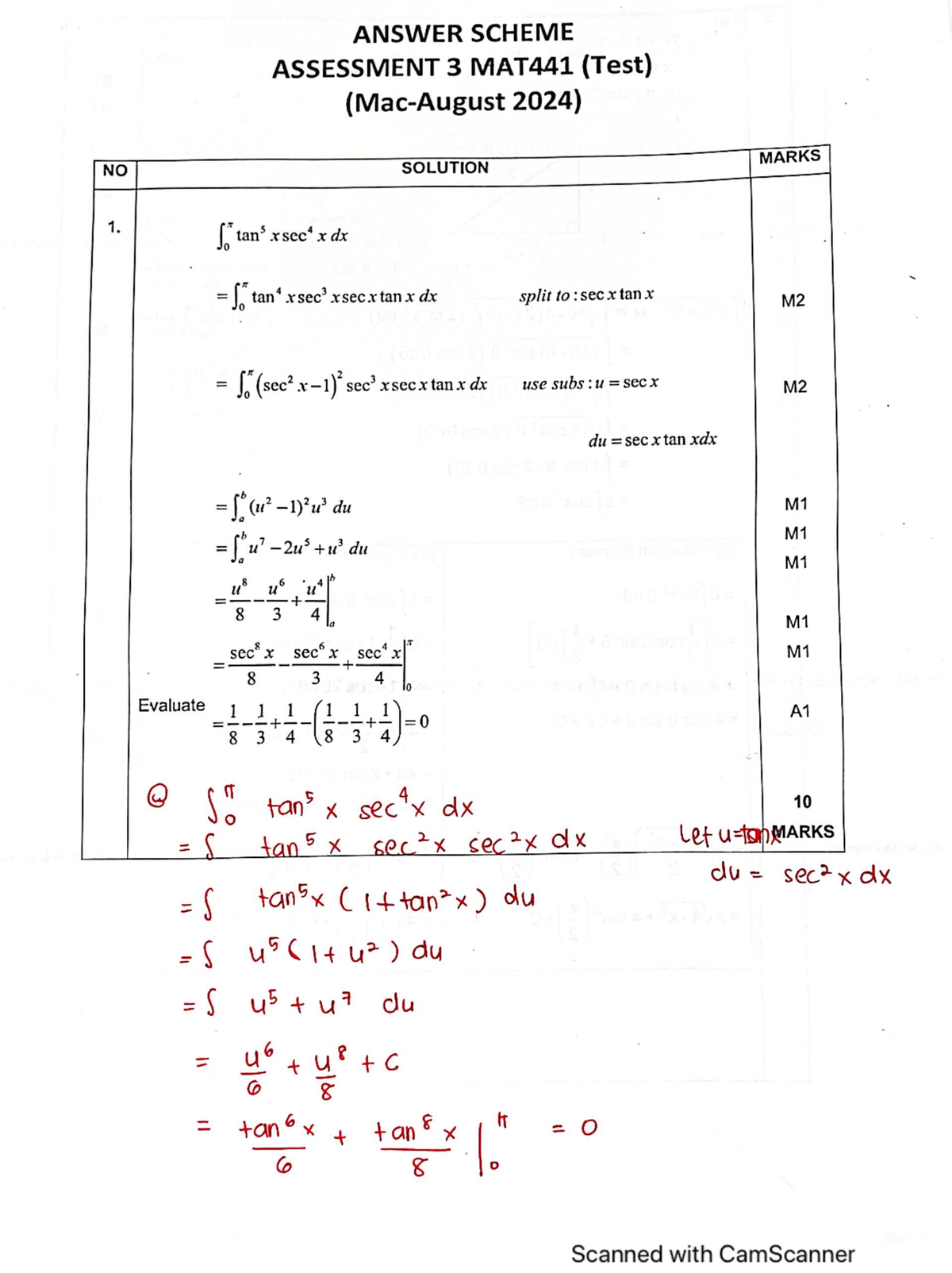 Answer Scheme Test MAT441 - ANSWER SCHEME ASSESSMENT 3 MAT441 (Test ...