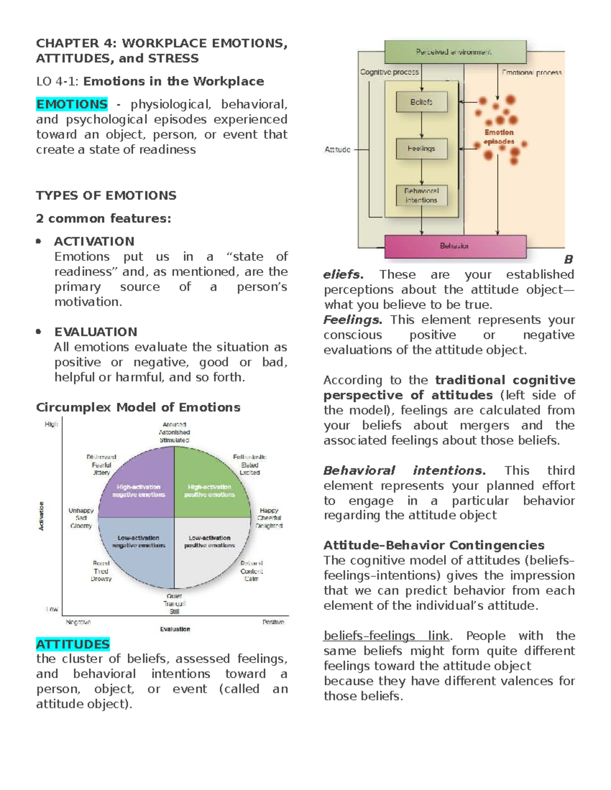Human Behavior and Organization - CHAPTER 4 to 6 Summary - Studocu