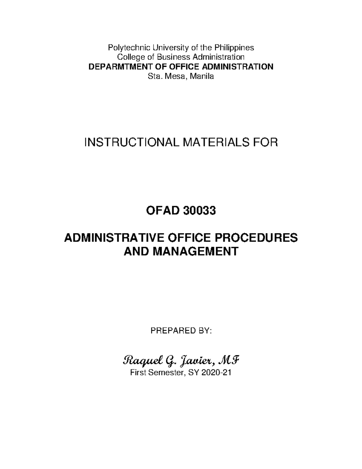 Instructional-materials-for-ofad-30033-administrative-office-procedures ...