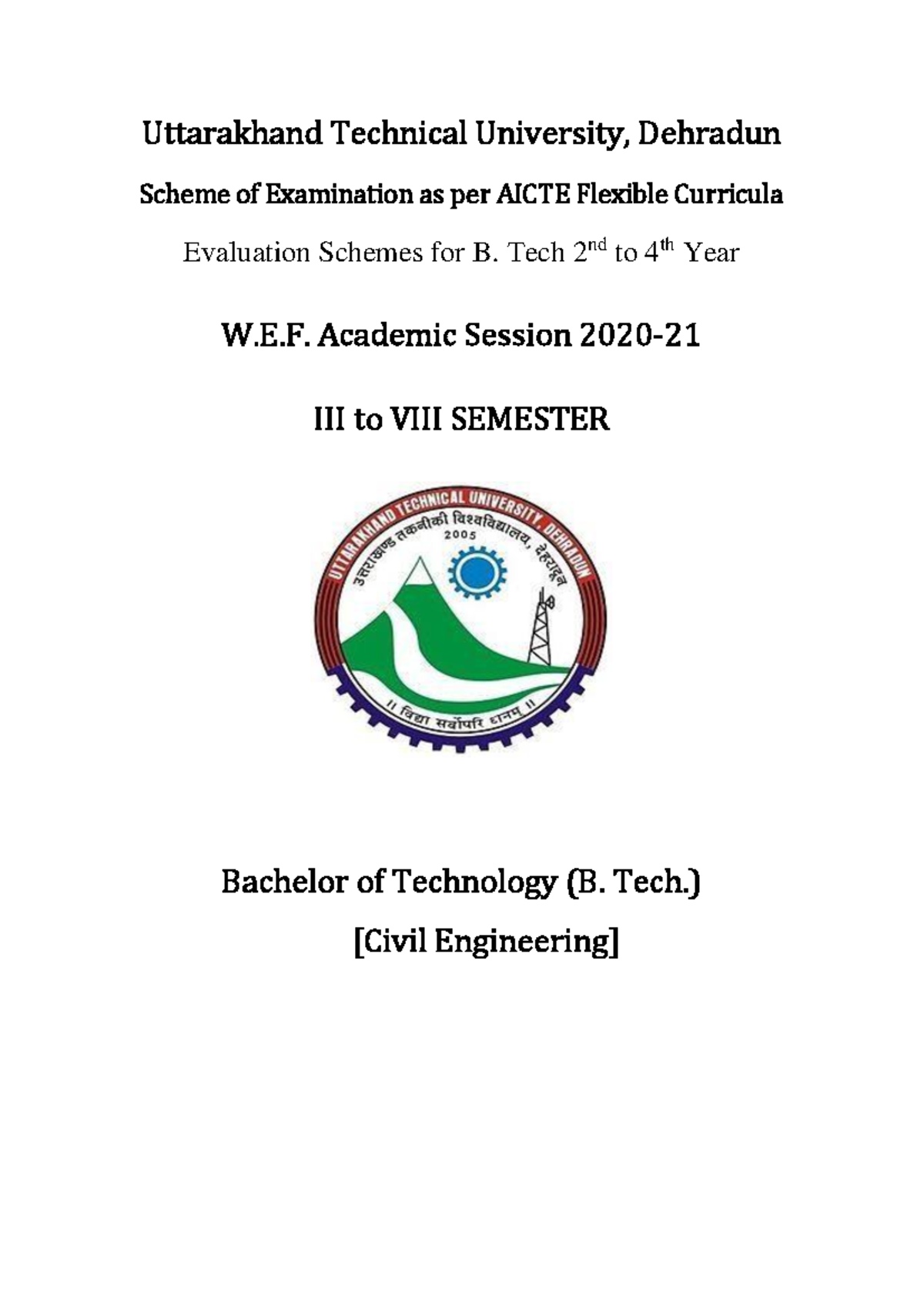 Civil 2020 - nothing - Uttarakhand Technical University, Dehradun ...
