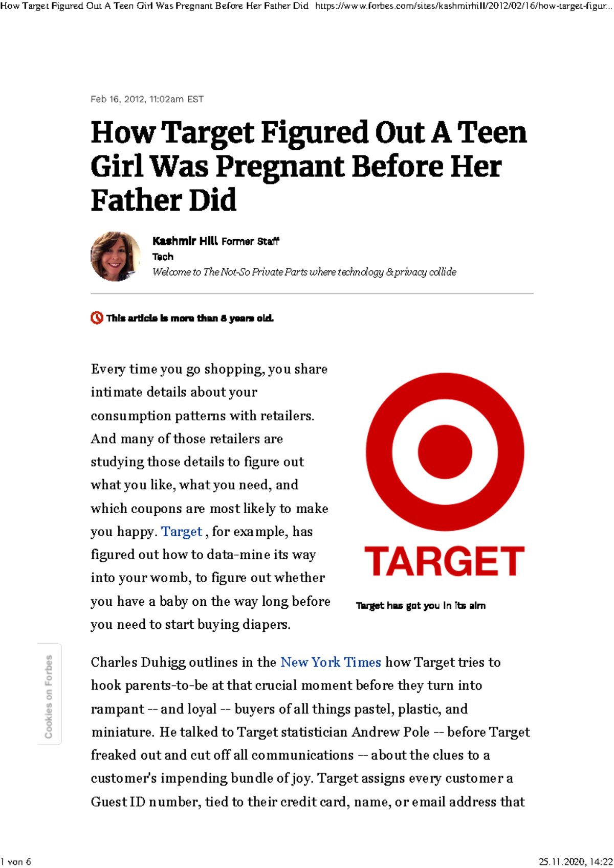 Target's Data Mining: Predicting Teen Pregnancies Before Parents ...