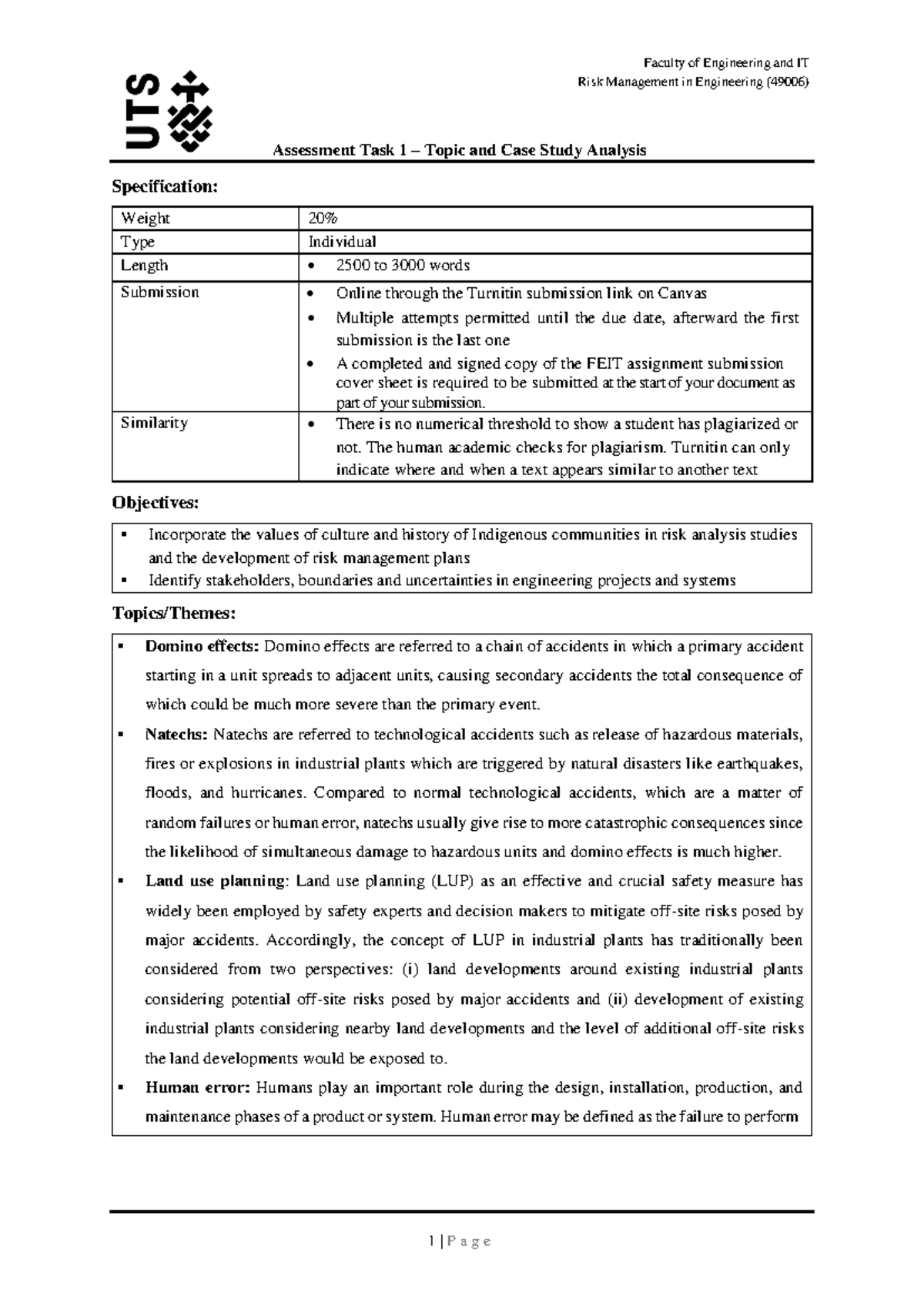 Engineering Risk Management: Case Study Analysis (49006) - Studocu