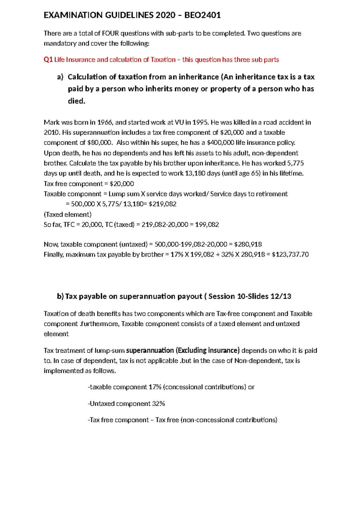 BEO2401 Final Exam Guidelines and Key Topics for 2020 - Studocu