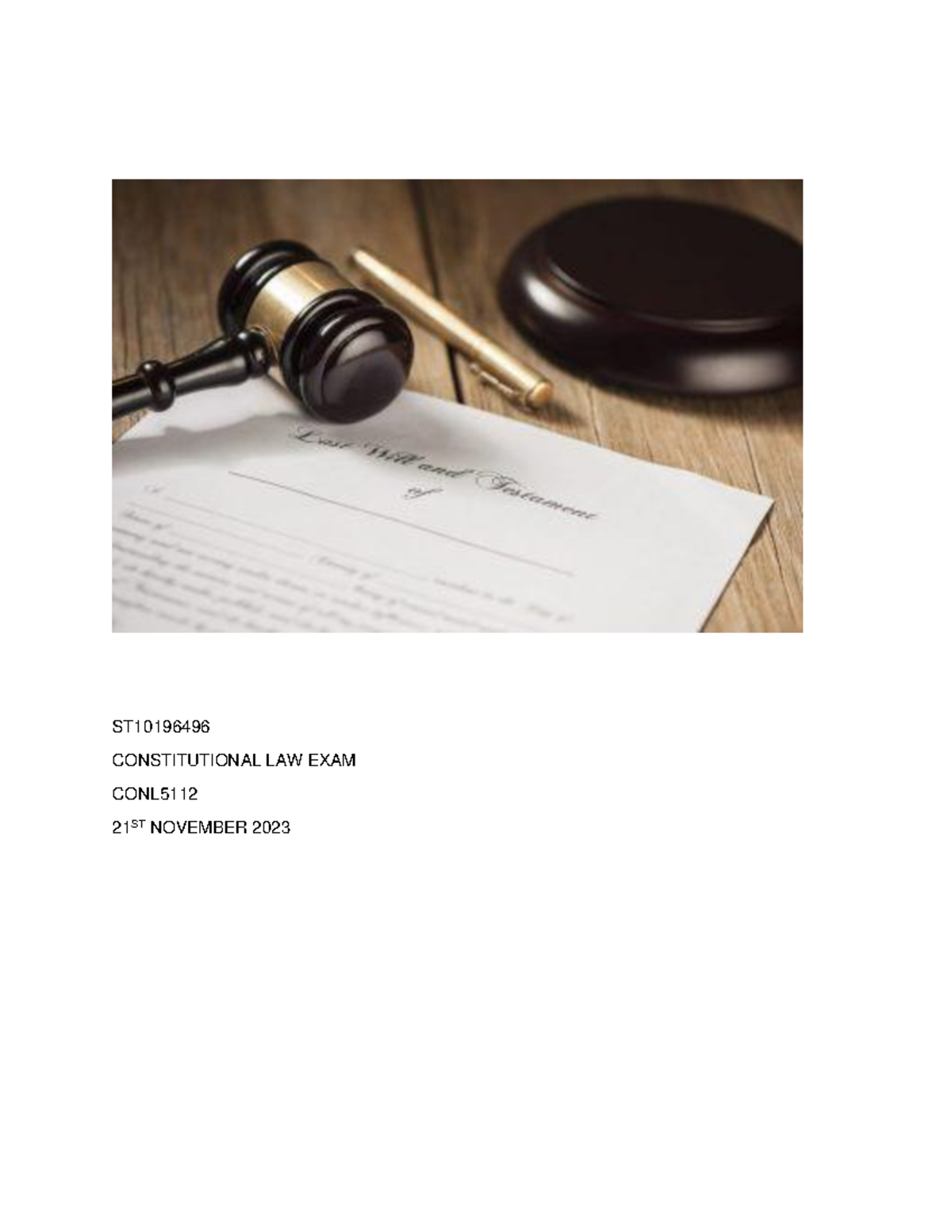 CONL5112 CONSTITUTIONAL LAW FINAL EXAM NOTES - 21 NOVEMBER 2023 - Studocu