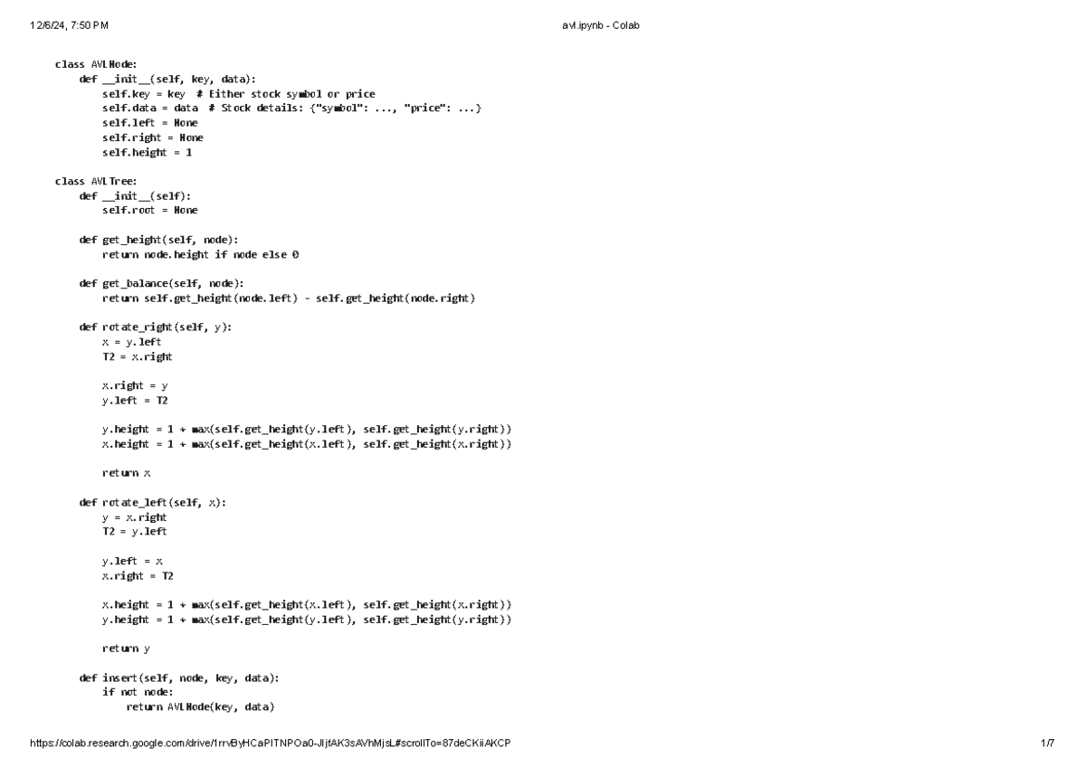 Avl.ipynb - Colab - good - class AVLNode: def init(self, key, data ...