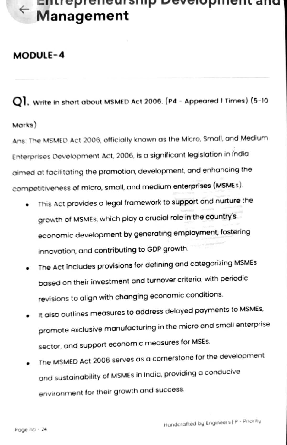 Chapter 4-6 EDM - Notes on MSMED Act 2006 and Distribution Channels ...