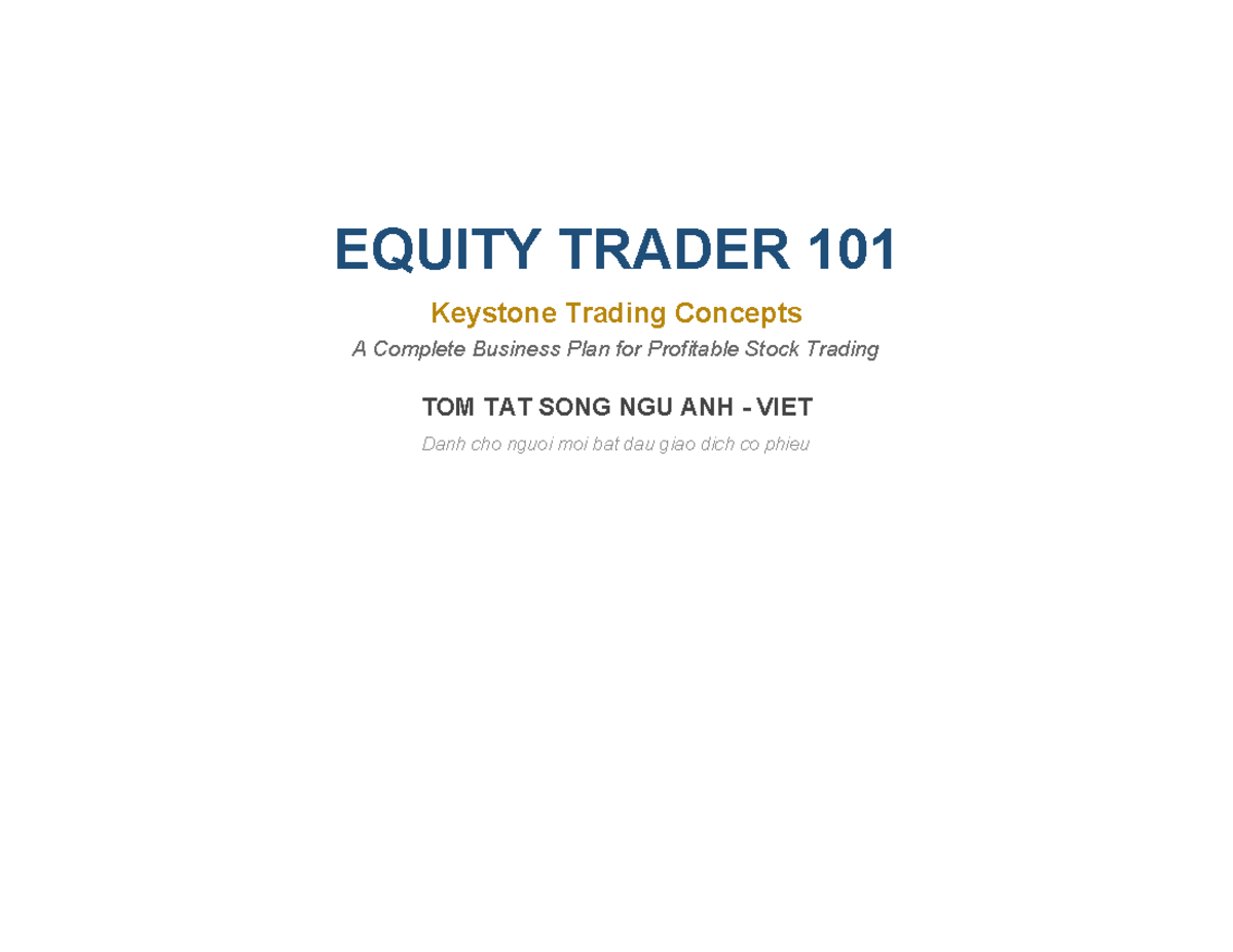 EQUITY TRADER 101: A Comprehensive Guide for Beginners - Studocu