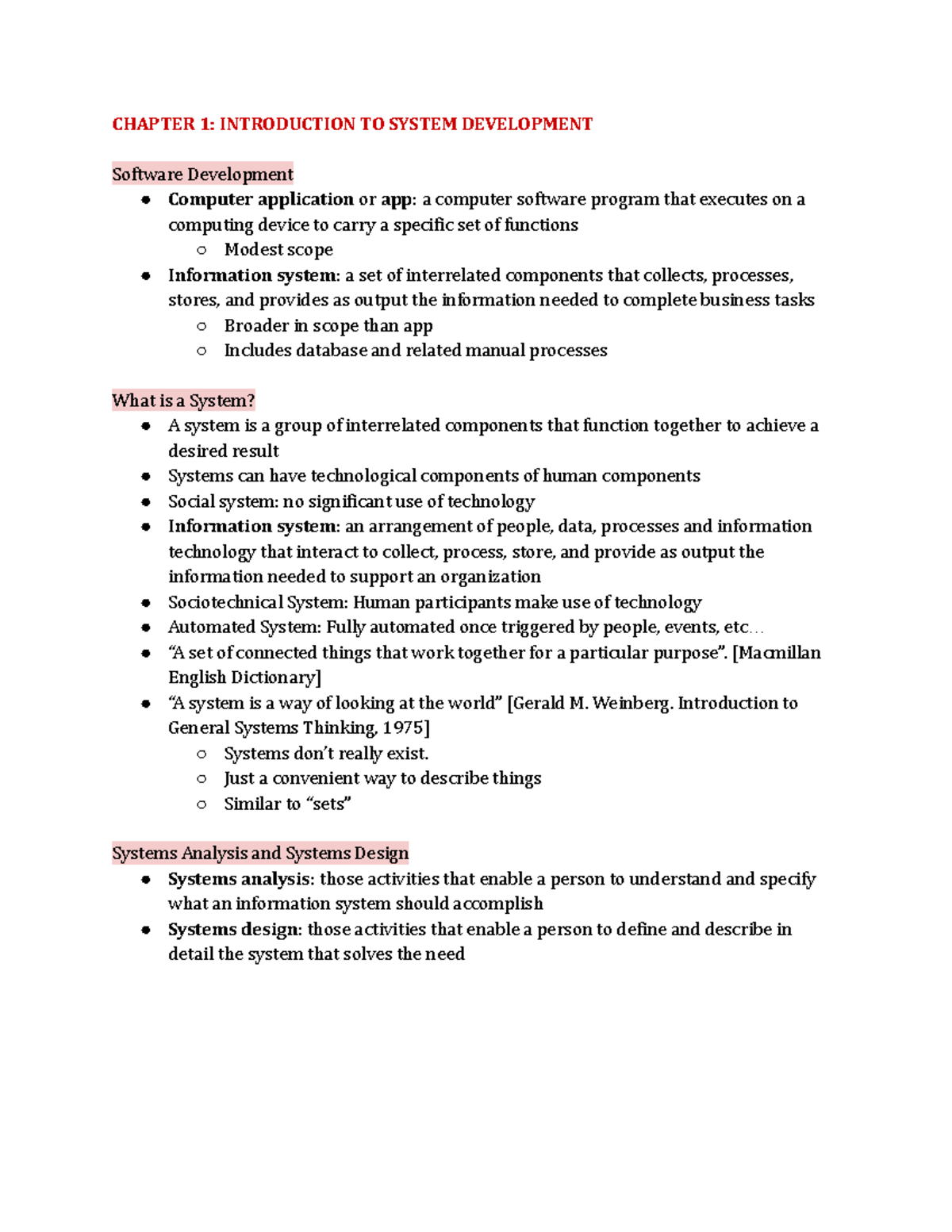 3011 Midterm 1: Introduction to system development concepts and ...