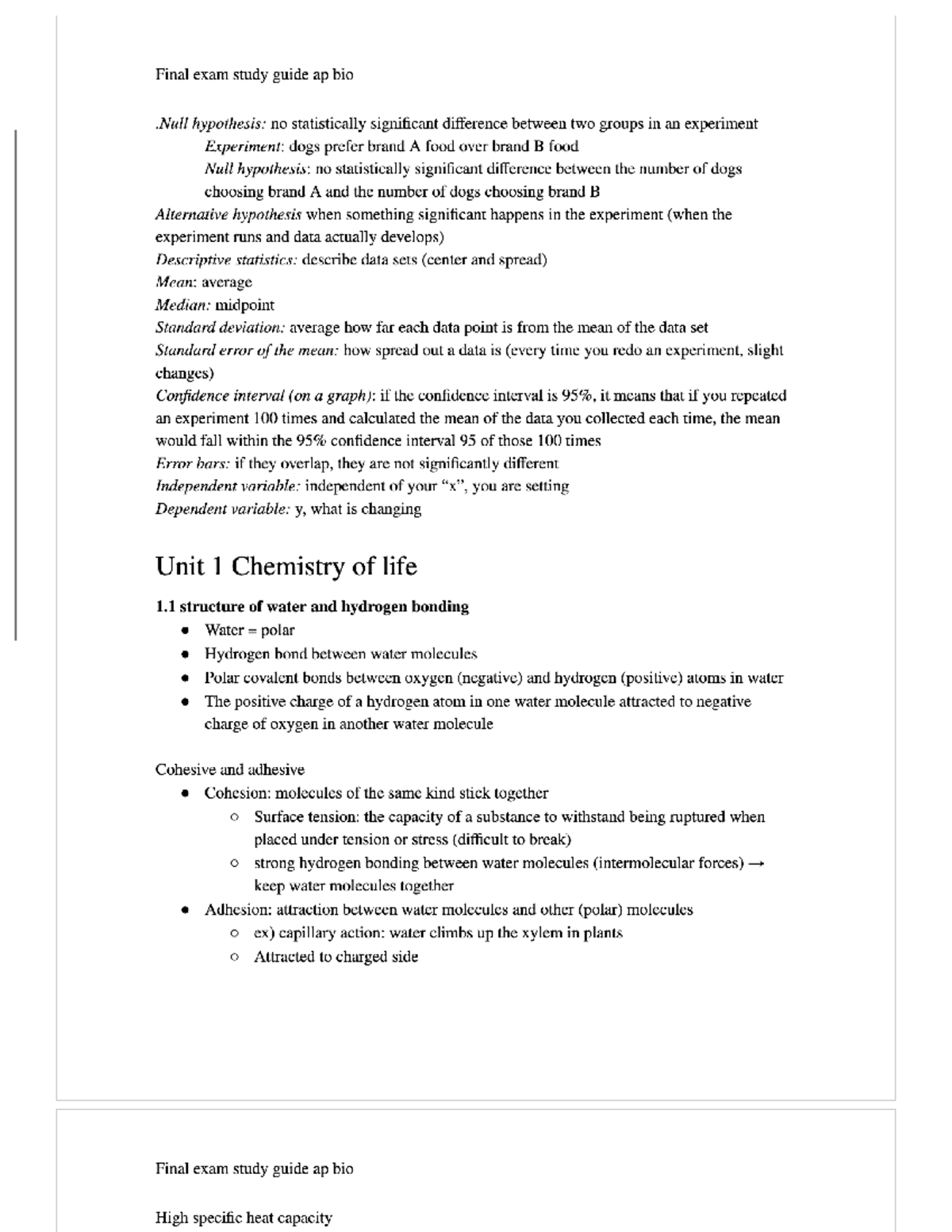 AP BIO Comprehensive Study Guide for Final Exam Review - Studocu