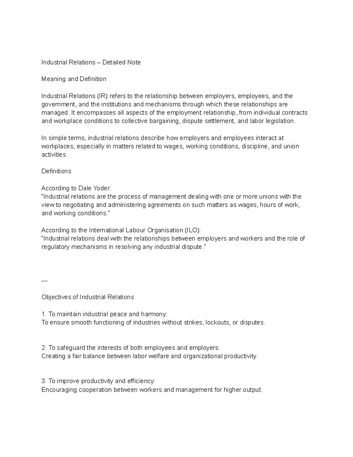 IR Detailed Notes: Meaning, Definition & Importance in Industrial ...