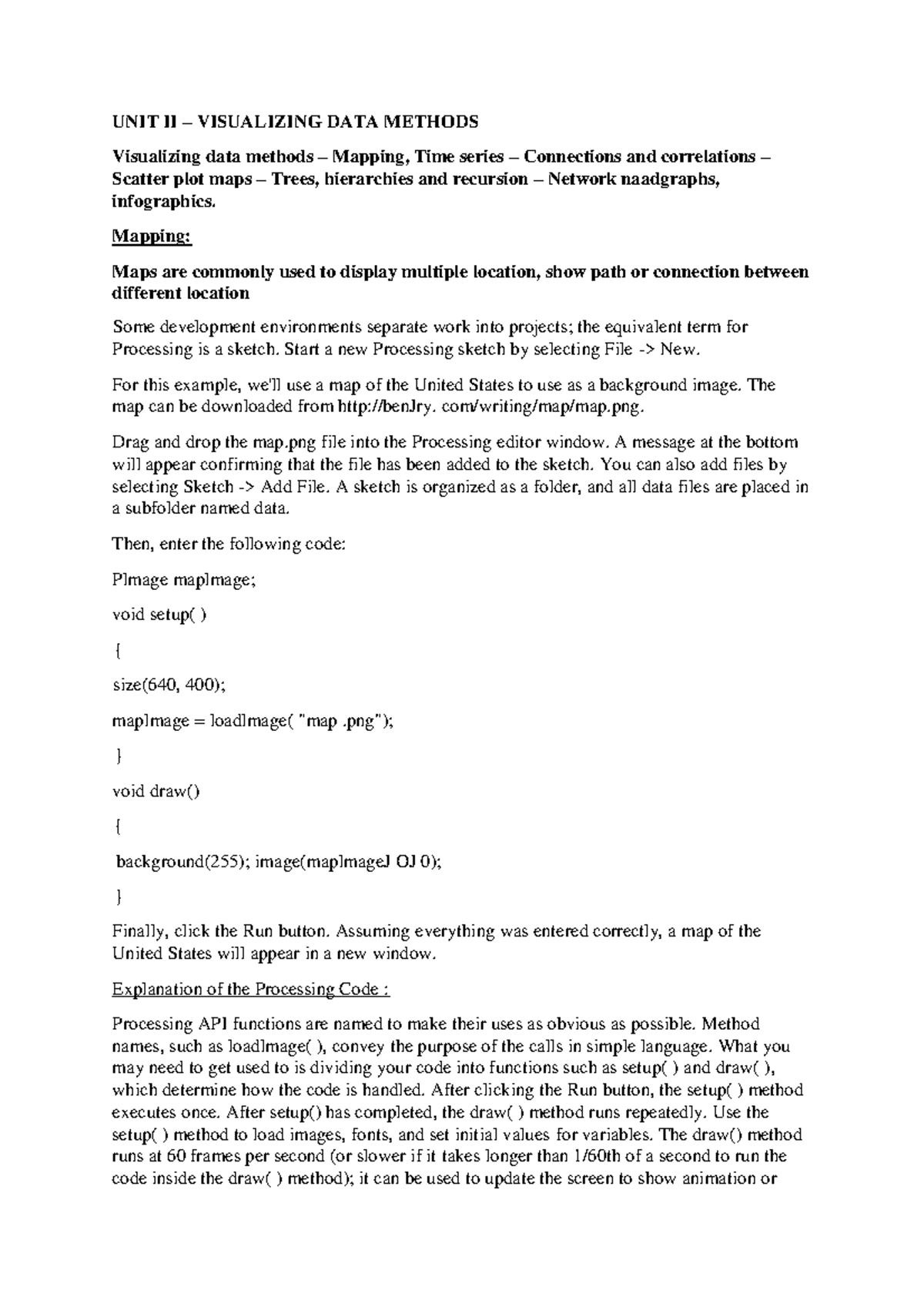 Visualizing Data Methods - Dvunit II Notes on Mapping & Analysis - Studocu