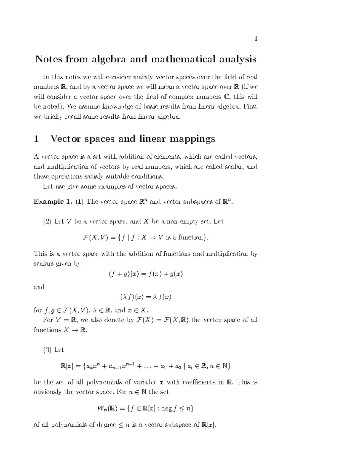 Linear Algebra Notes: Vector Spaces and Inner Product Spaces - Studocu