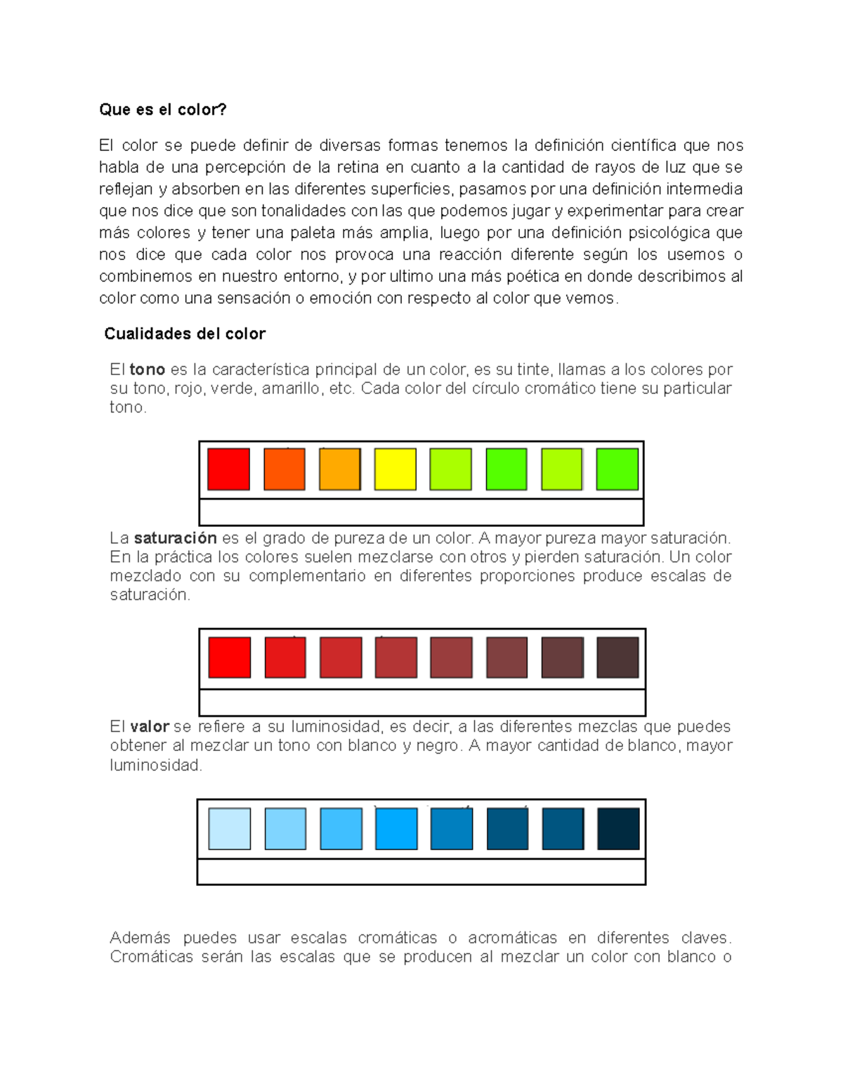 Teoría y Percepción del Color: Definiciones y Modelos RGB/CMYK - Studocu