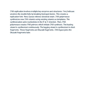 DNA Replication - Study Notes & Assignments - Studocu
