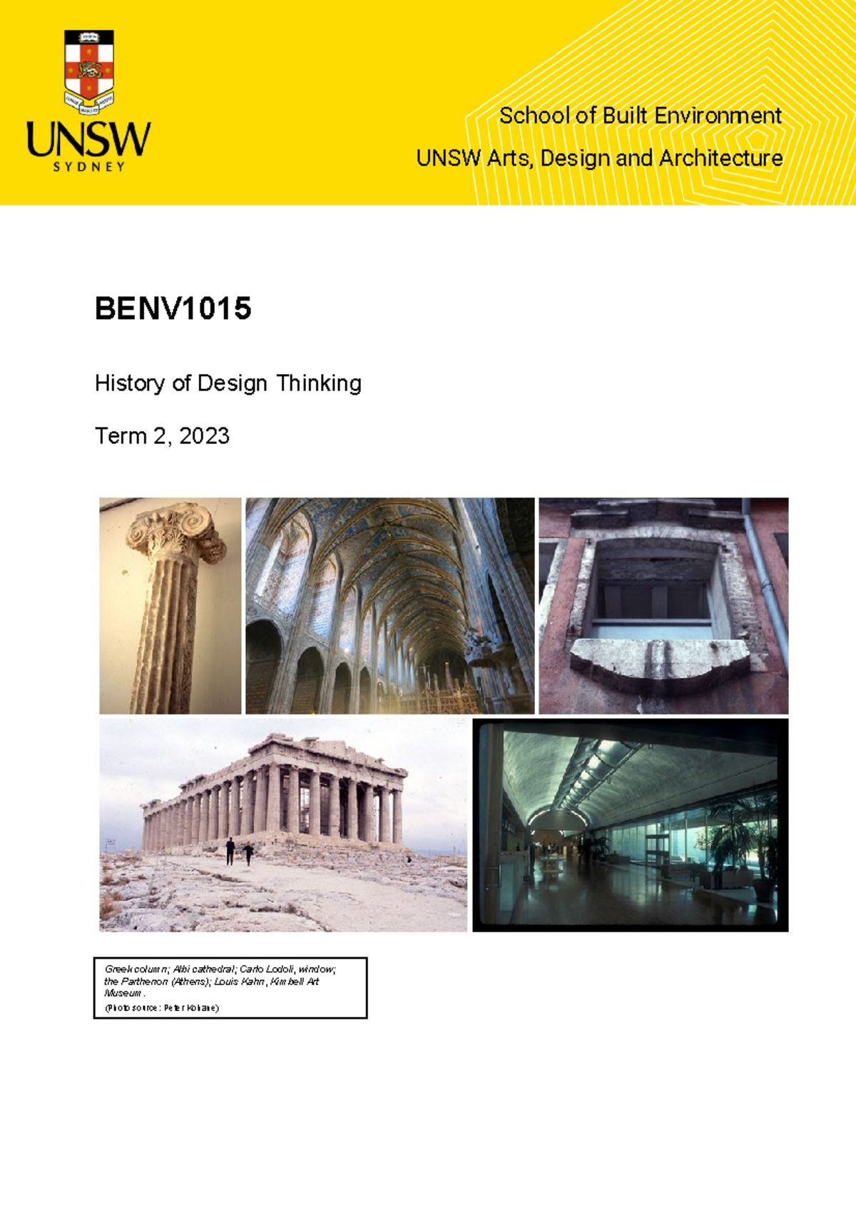BENV1015 History of Design Thinking Course Guide 2023 - Studocu