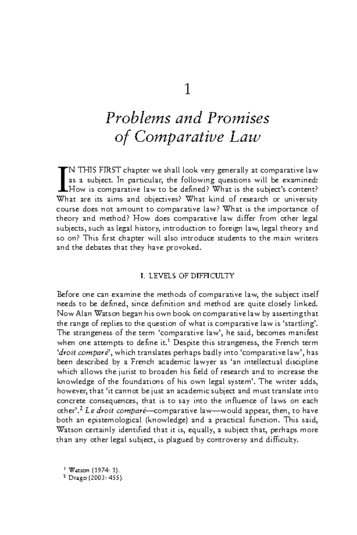 Comparative Law I: Exploring Theory, Method, and Controversies - Studocu