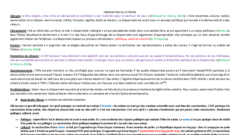FORMATION DU CITOYEN : Évolution et Enjeux en Démocratie (FP) - Studocu