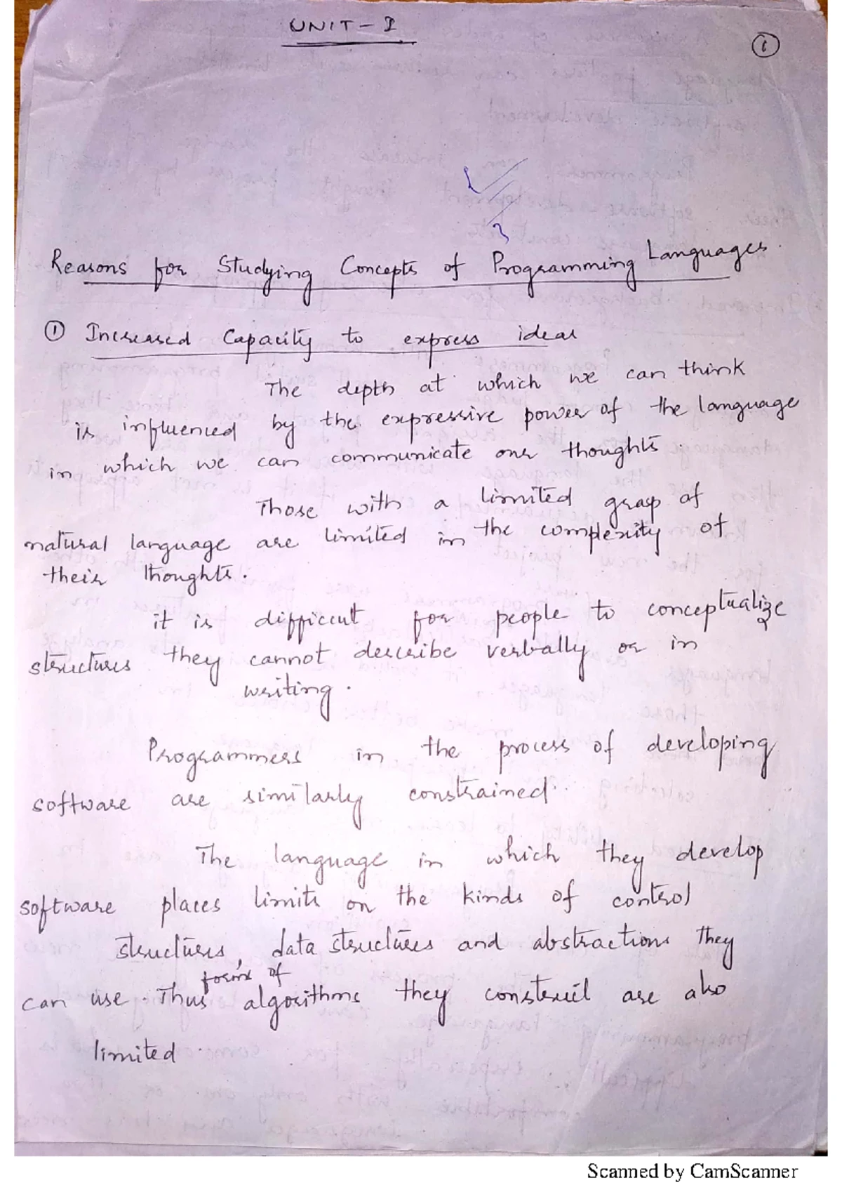 PPL notes - UNIT- 1 Preliminary Concepts Background Frankly, we didn‘t ...