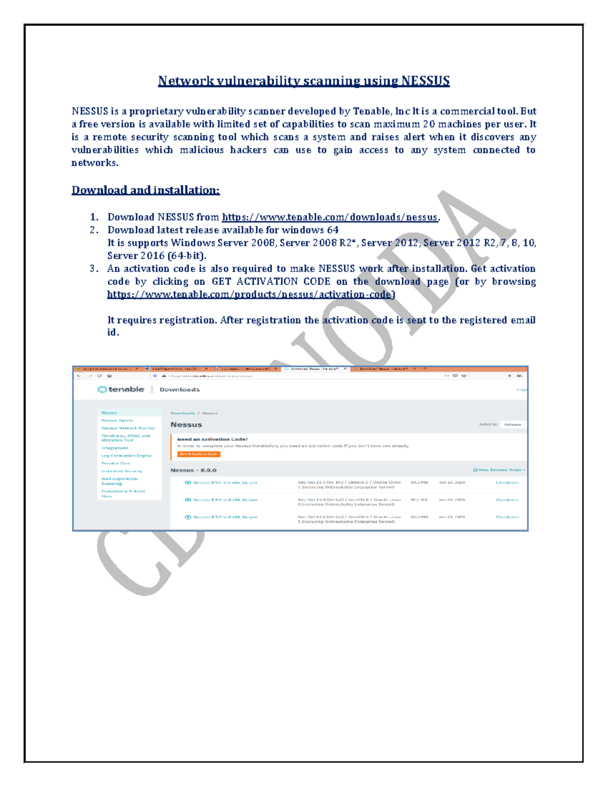 Lab Manual: Network Vulnerability Scanning with NESSUS (CS101) - Studocu