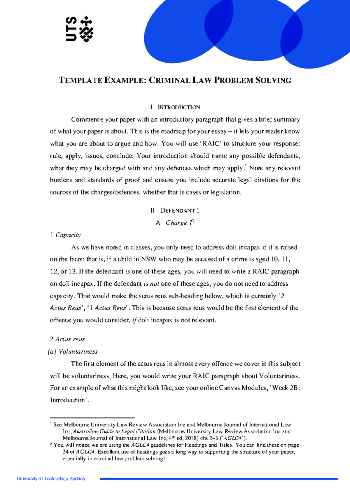 LB CLP Problem Solving Template - University of Technology Sydney ...