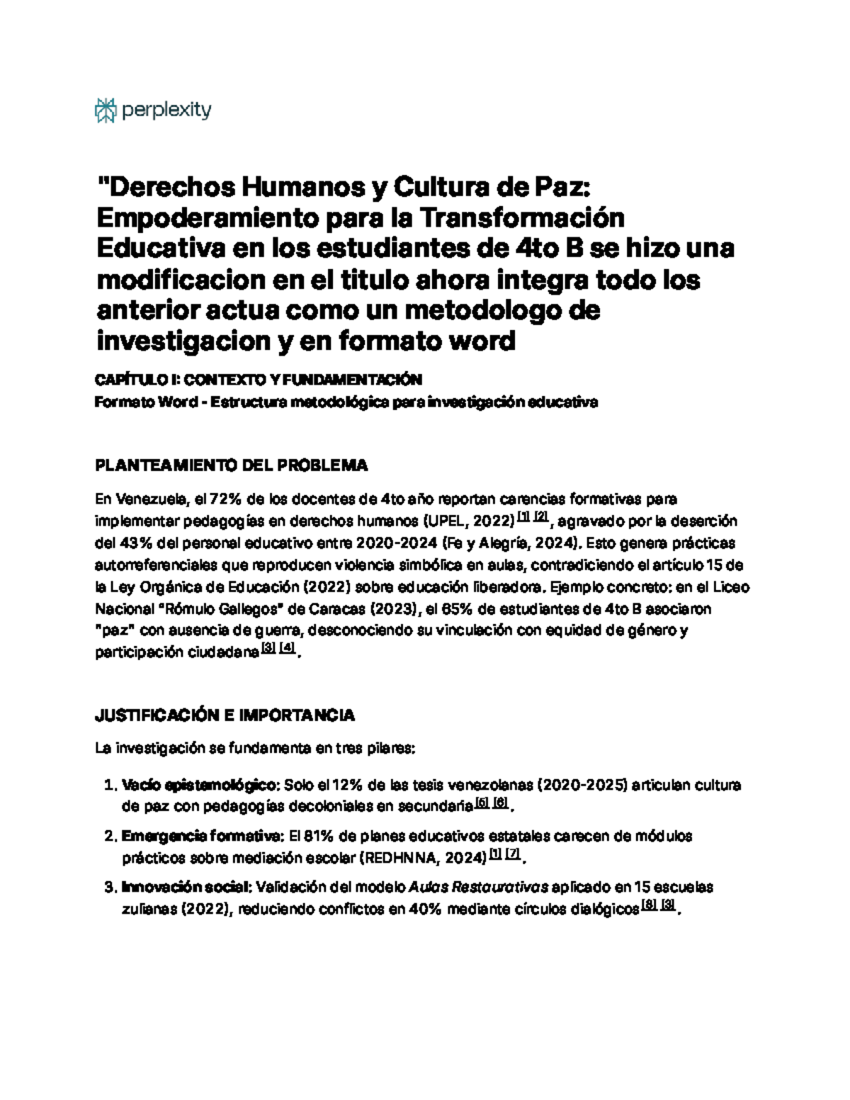 Derechos Humanos y Cultura de Paz: Empoderamiento Educativo en 4to B ...