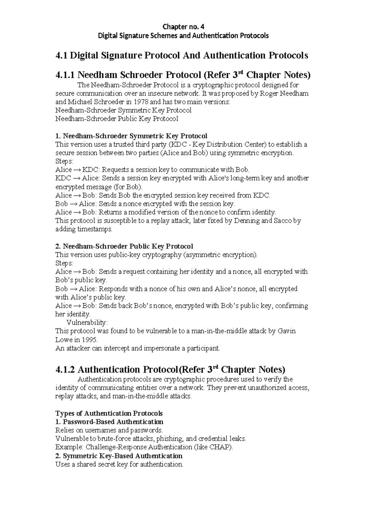 Digital Signature Schemes & Authentication Protocols Overview (CS101 ...