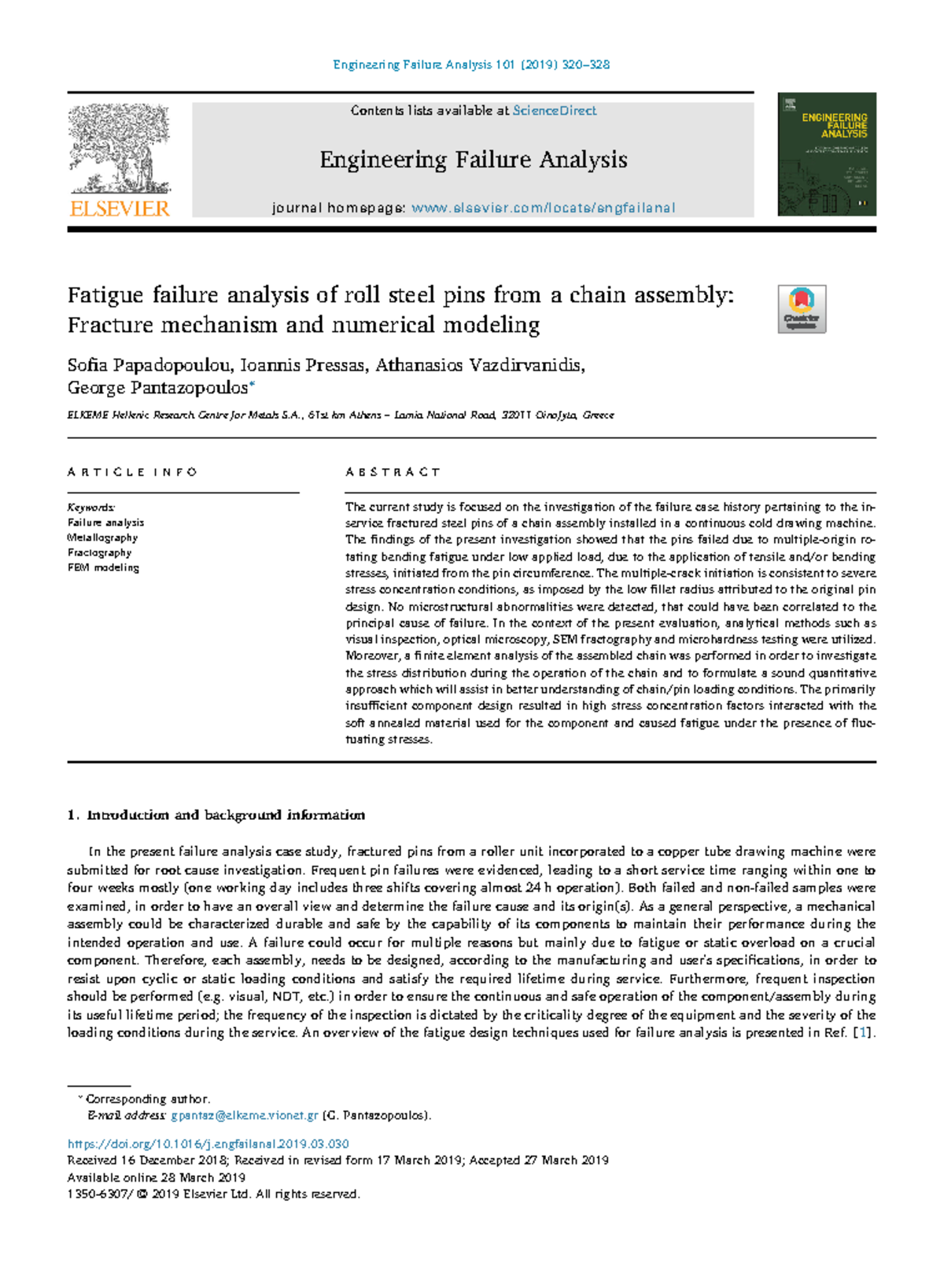 Fatigue Failure Analysis of Steel Pins in Chain Assembly (ENG-07) - Studocu