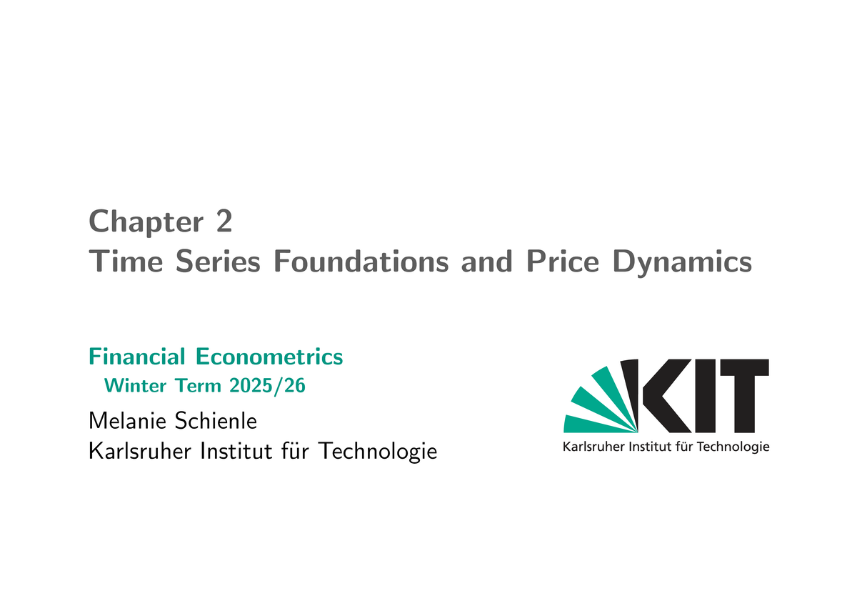 Financial Econometrics 2026: Chapter 2 - Time Series Foundations - Studocu