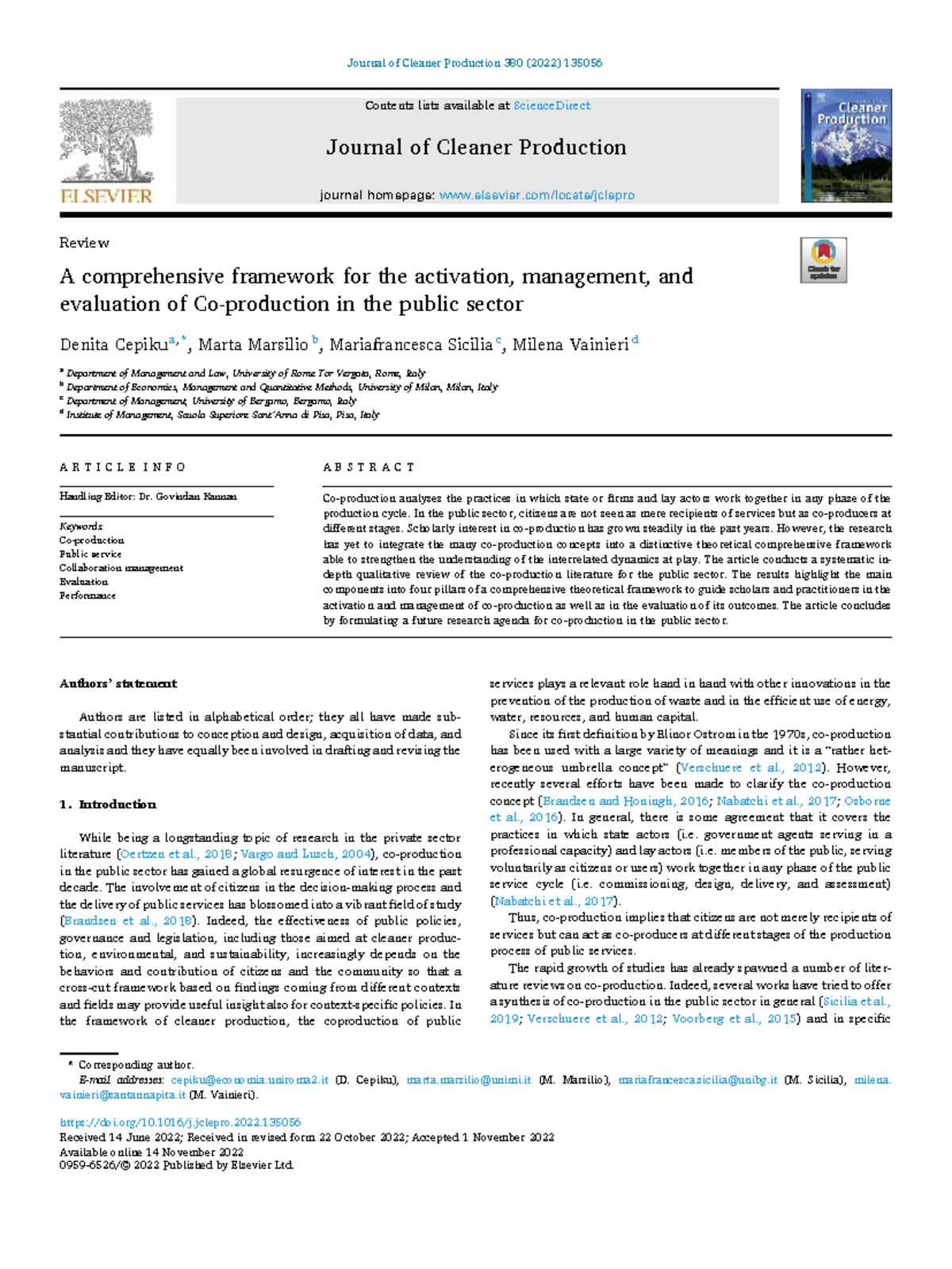 Cepiku Vainieri - This document summarizes an international scholarly ...