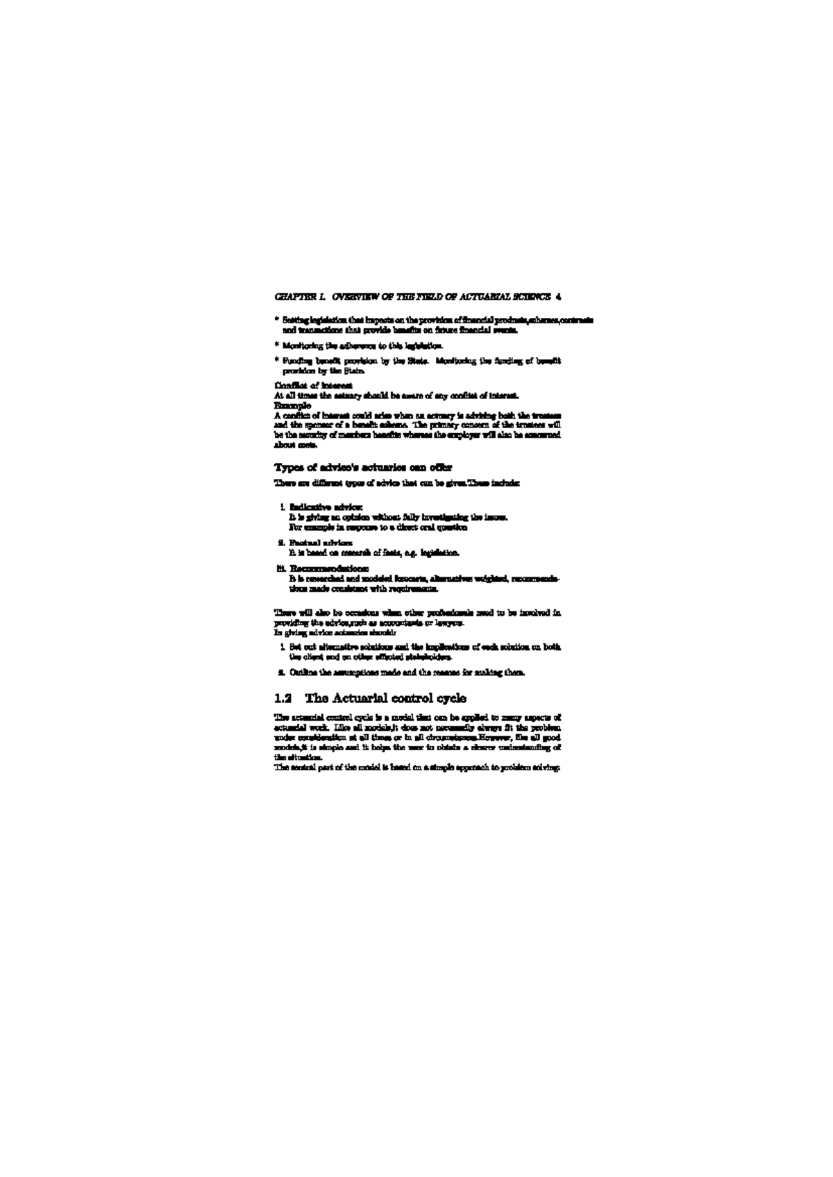 ACT 101: CHAPTER 1 - OVERVIEW OF THE ACTUARIAL CONTROL CYCLE - Studocu