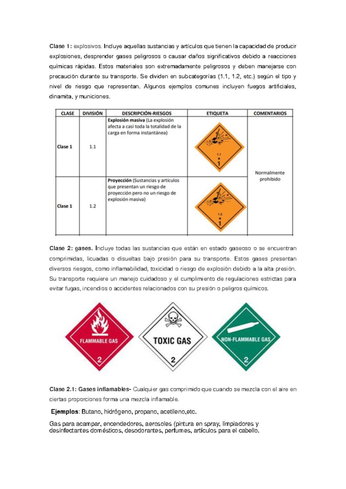 Clase 1: Apuntes sobre Explosivos y Gases Peligrosos - Studocu