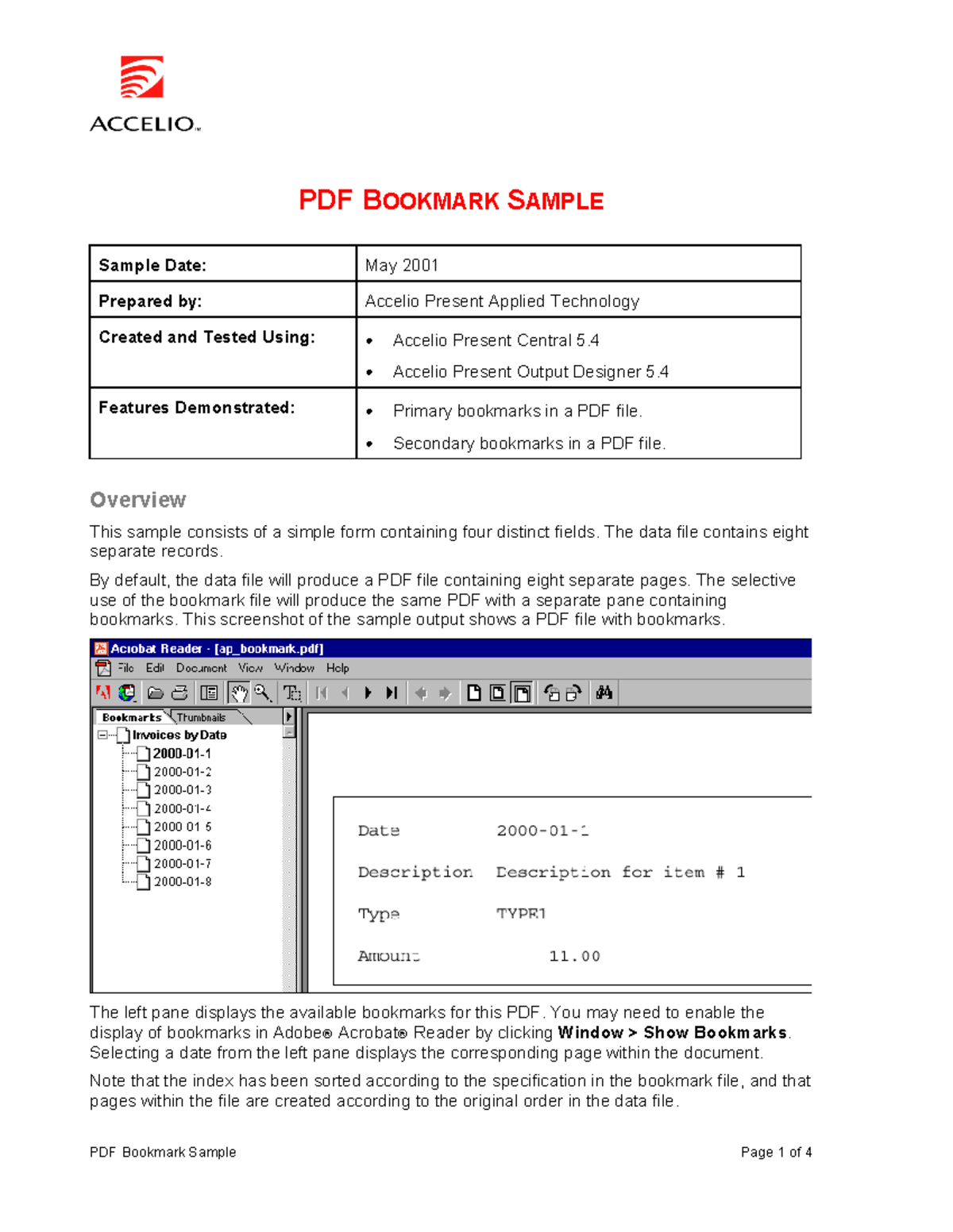 PDF Bookmark Sample: Overview and Implementation Guide - Studocu