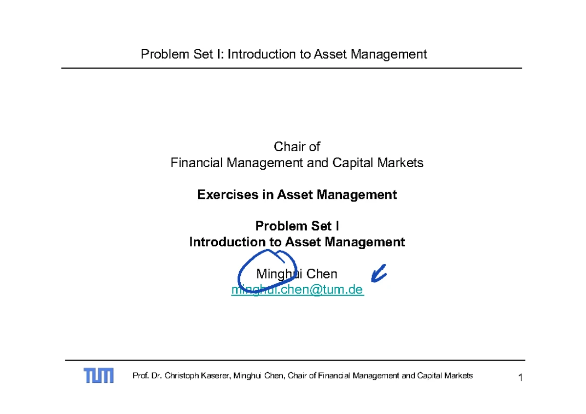 Klausur (S21): Asset Management Exam Performance Review - Studocu