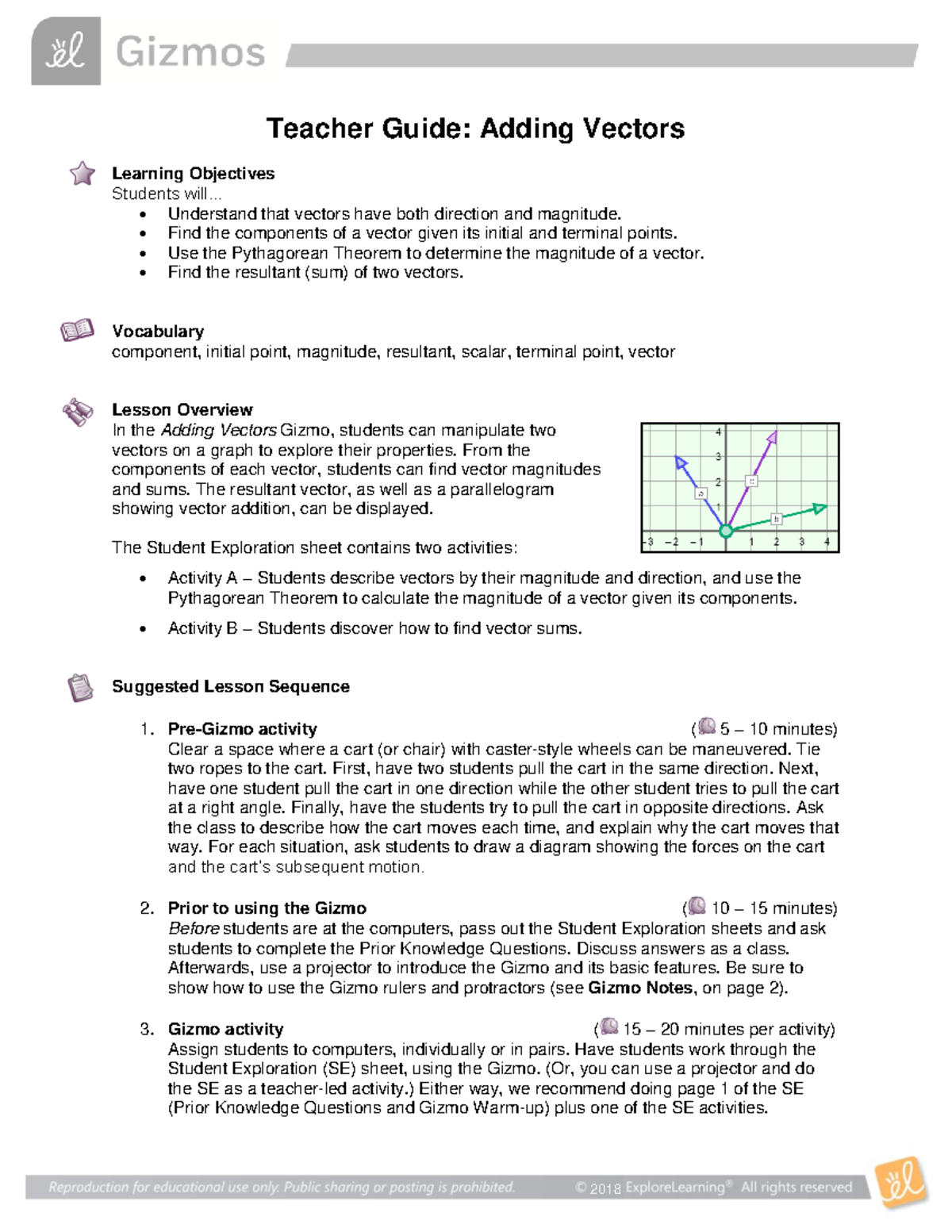 Teacher Guide: Adding Vectors - Assignment TG 2018 - Studocu
