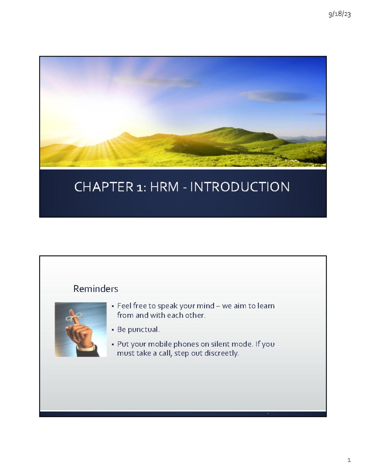 HRM 101: Chapter 1 - Introduction to Human Resource Management - Studocu