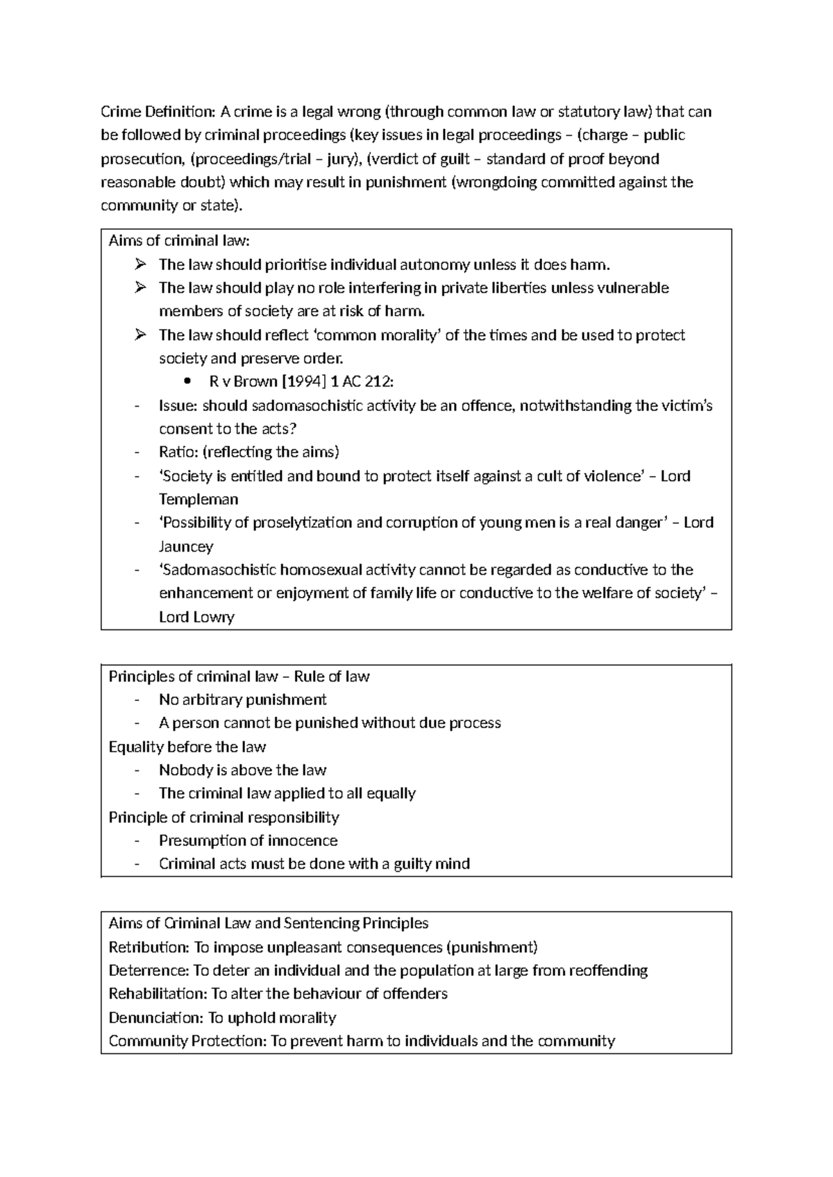 Criminal Law & Procedure Exam Notes 2025: Key Concepts & Cases - Studocu