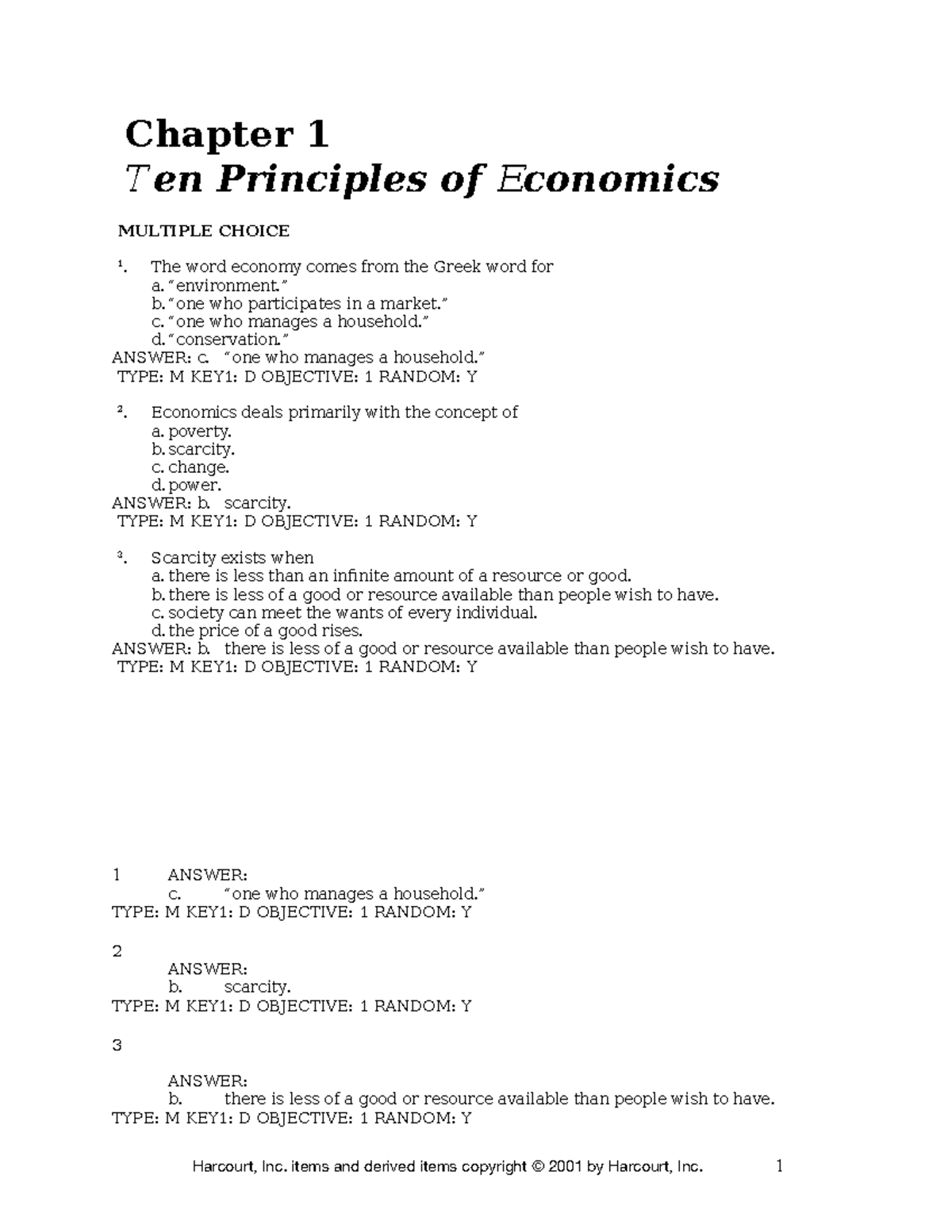 Chap01 - Principles of Economics: Key Concepts and Answers - Studocu