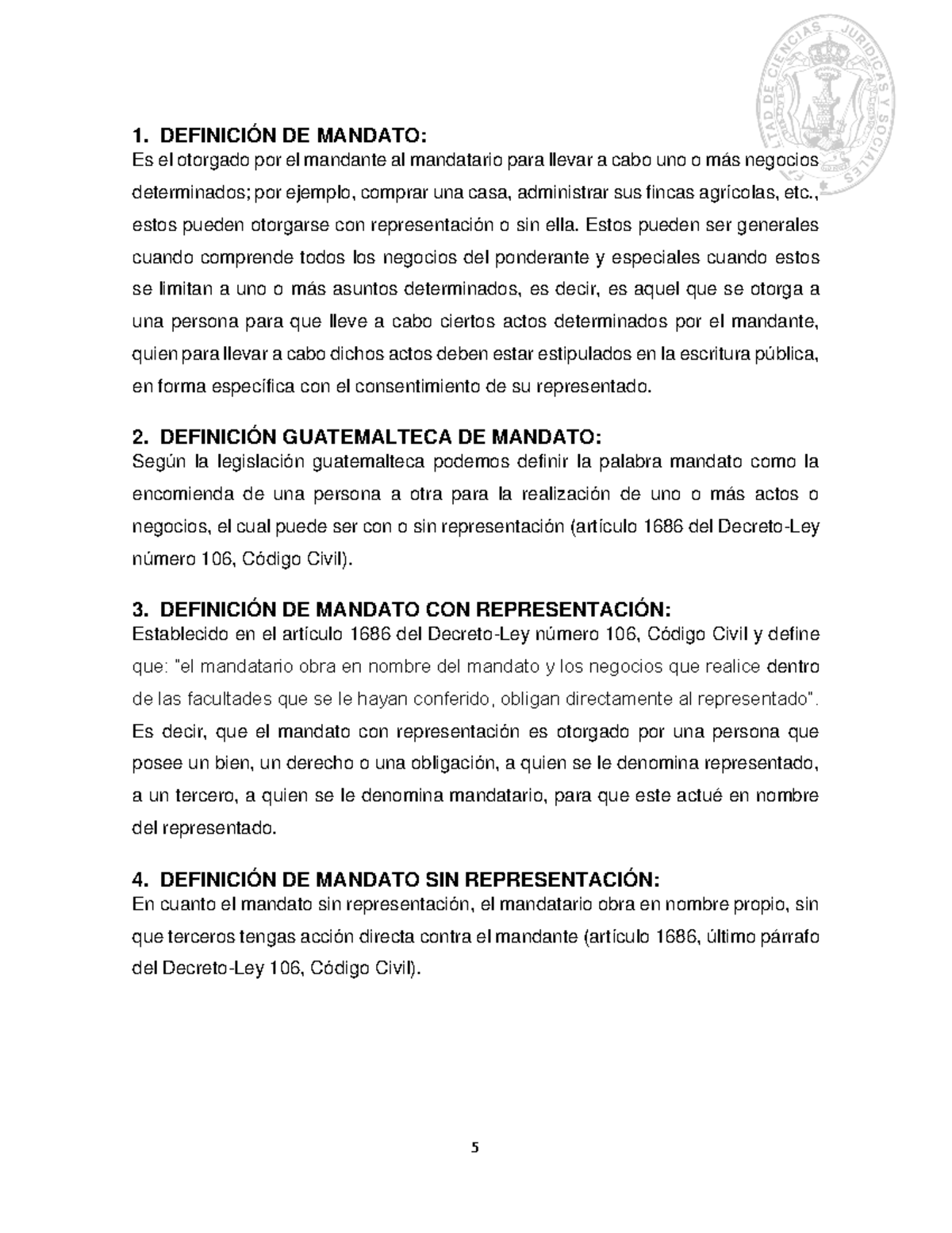 Estudio sobre Mandatos y su Regulación en el Código Civil Guatemalteco ...